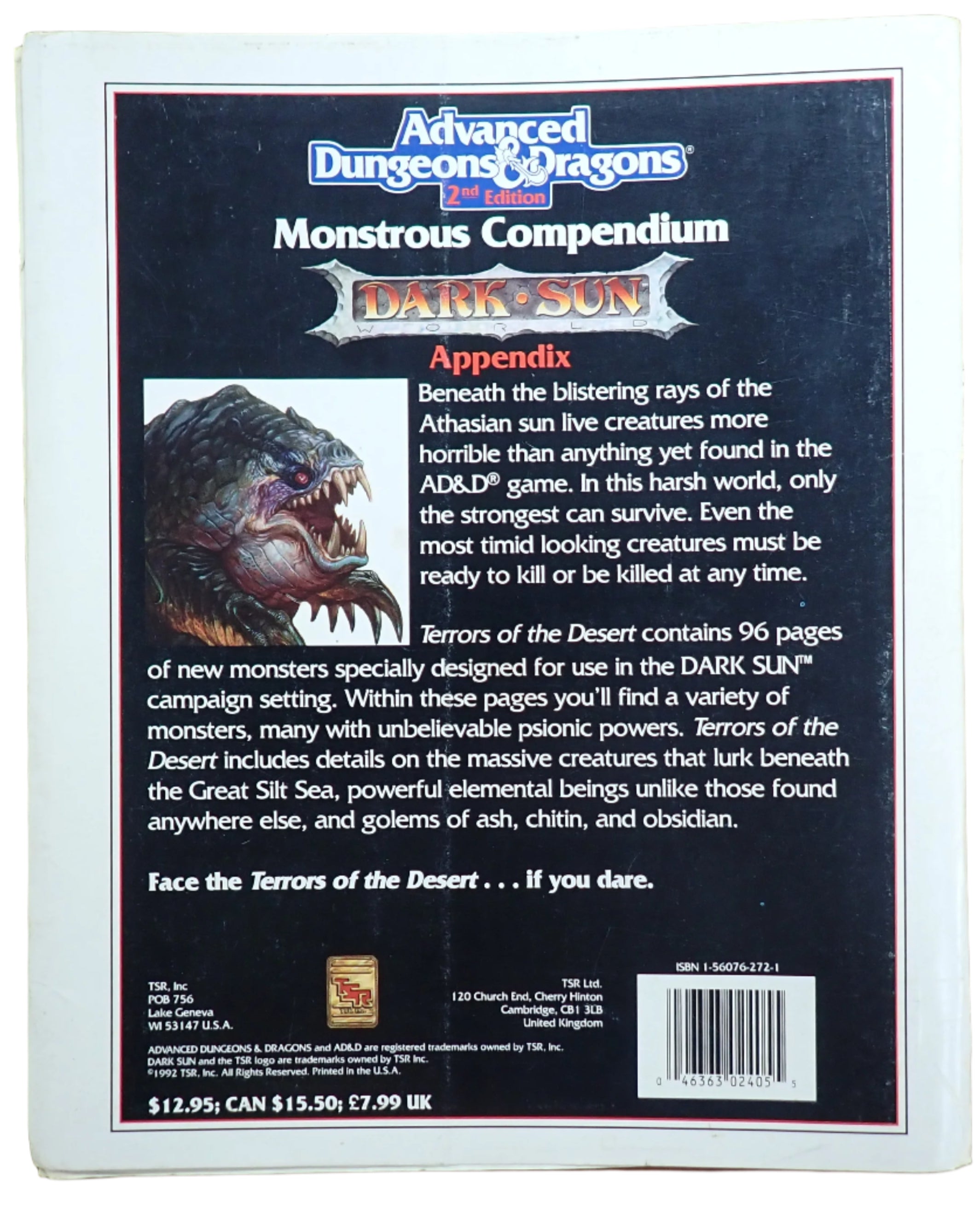 Monstrous Compendium Dark Sun Appendix (2405) - AD&D 2e