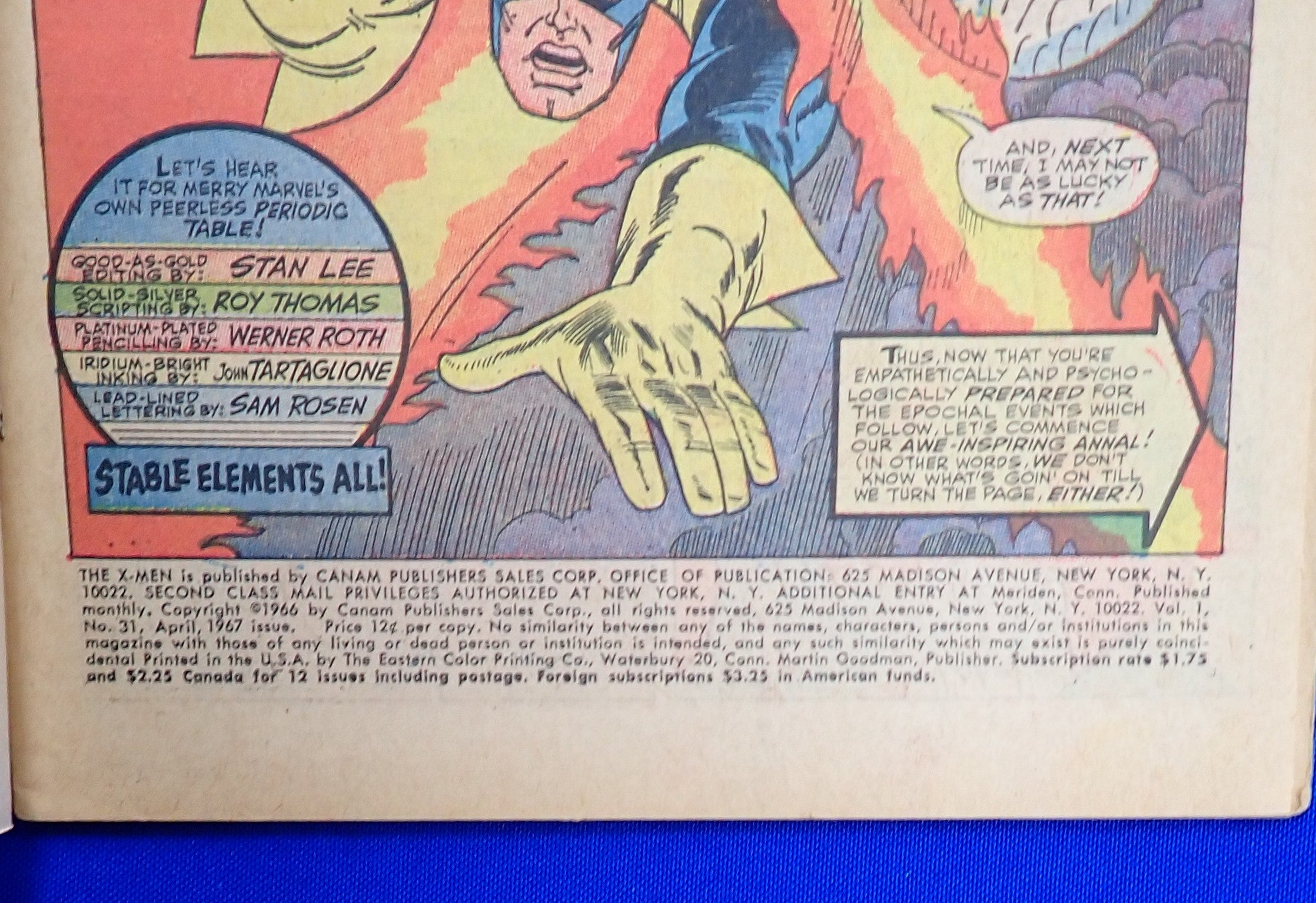 X-Men #31 (1967) - GD+/VG (2.5-3.0) - 1st Cobalt Man App.