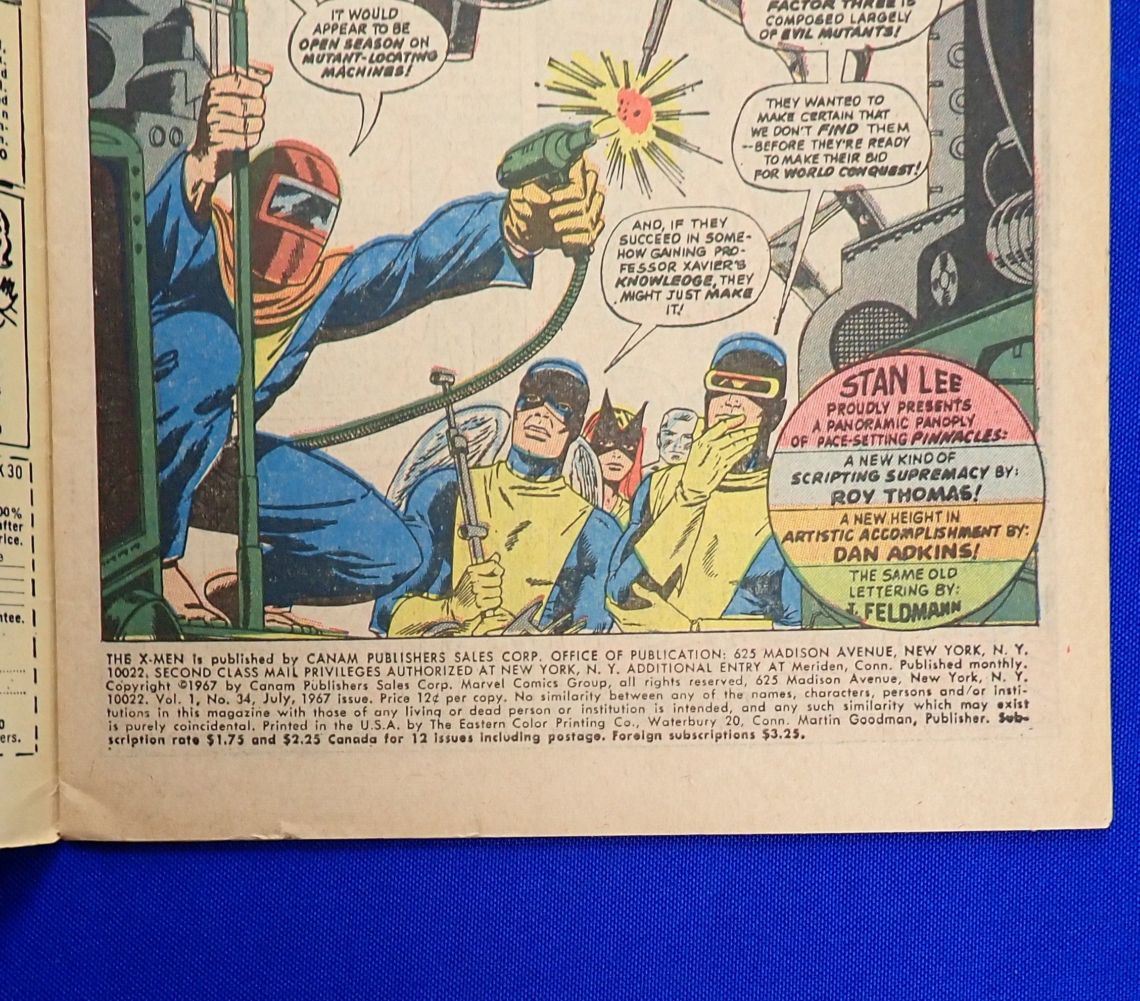 X-Men #34 (1967) - VG+/FN (4.5-5.0) - Silver Age Issue
