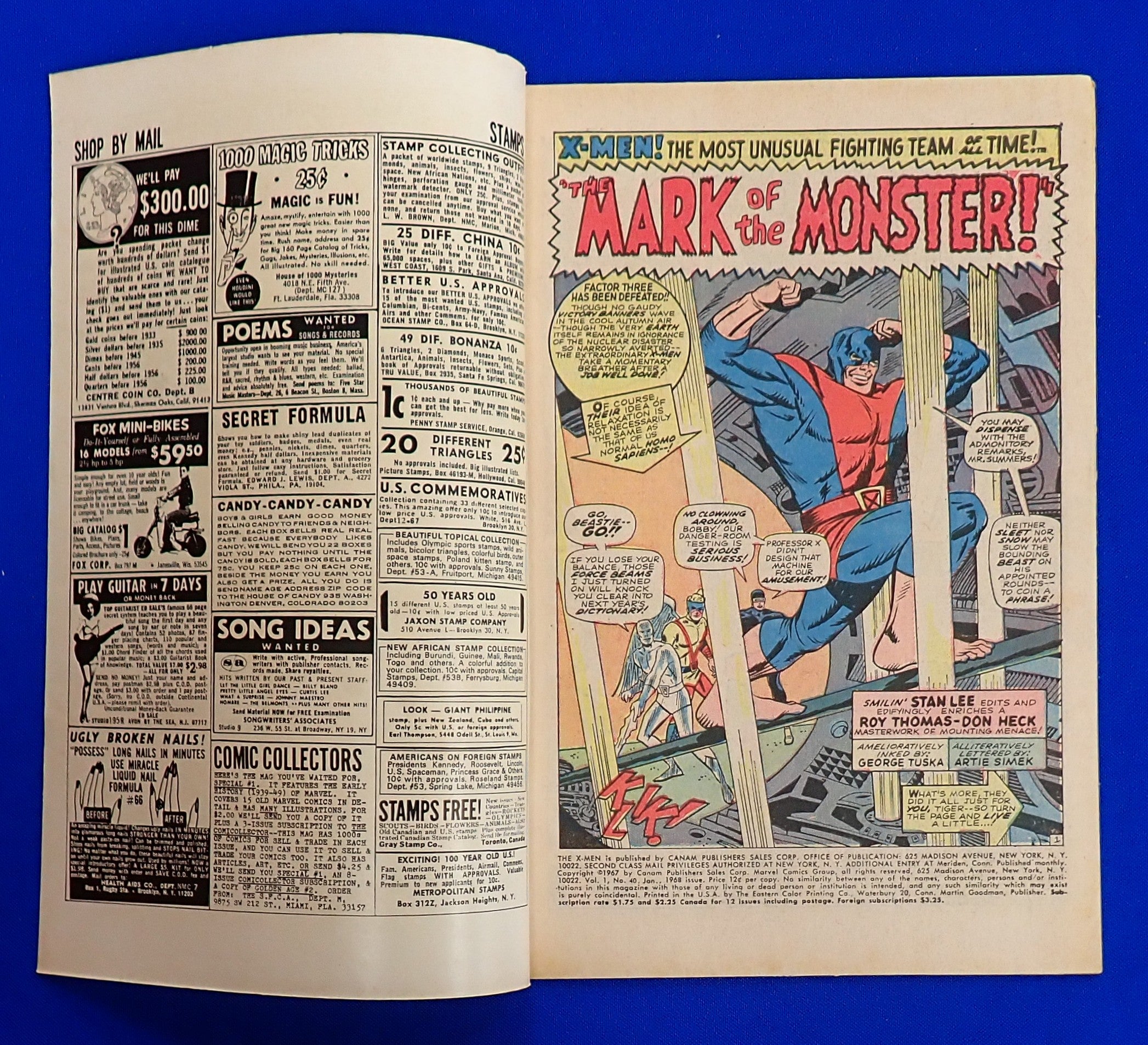 X-Men #40 (1968) - VG/FN- (5.0-5.5) - Origin of Cyclops Continued