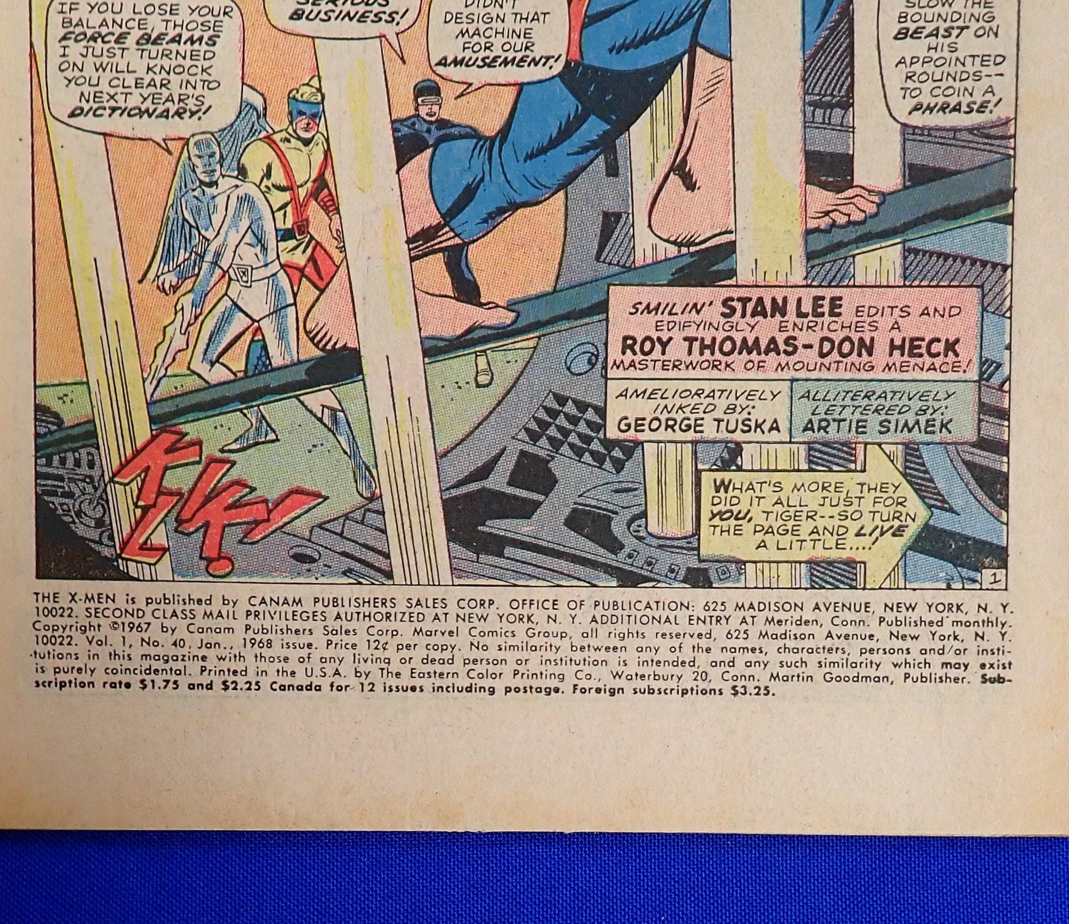 X-Men #40 (1968) - VG/FN- (5.0-5.5) - Origin of Cyclops Continued
