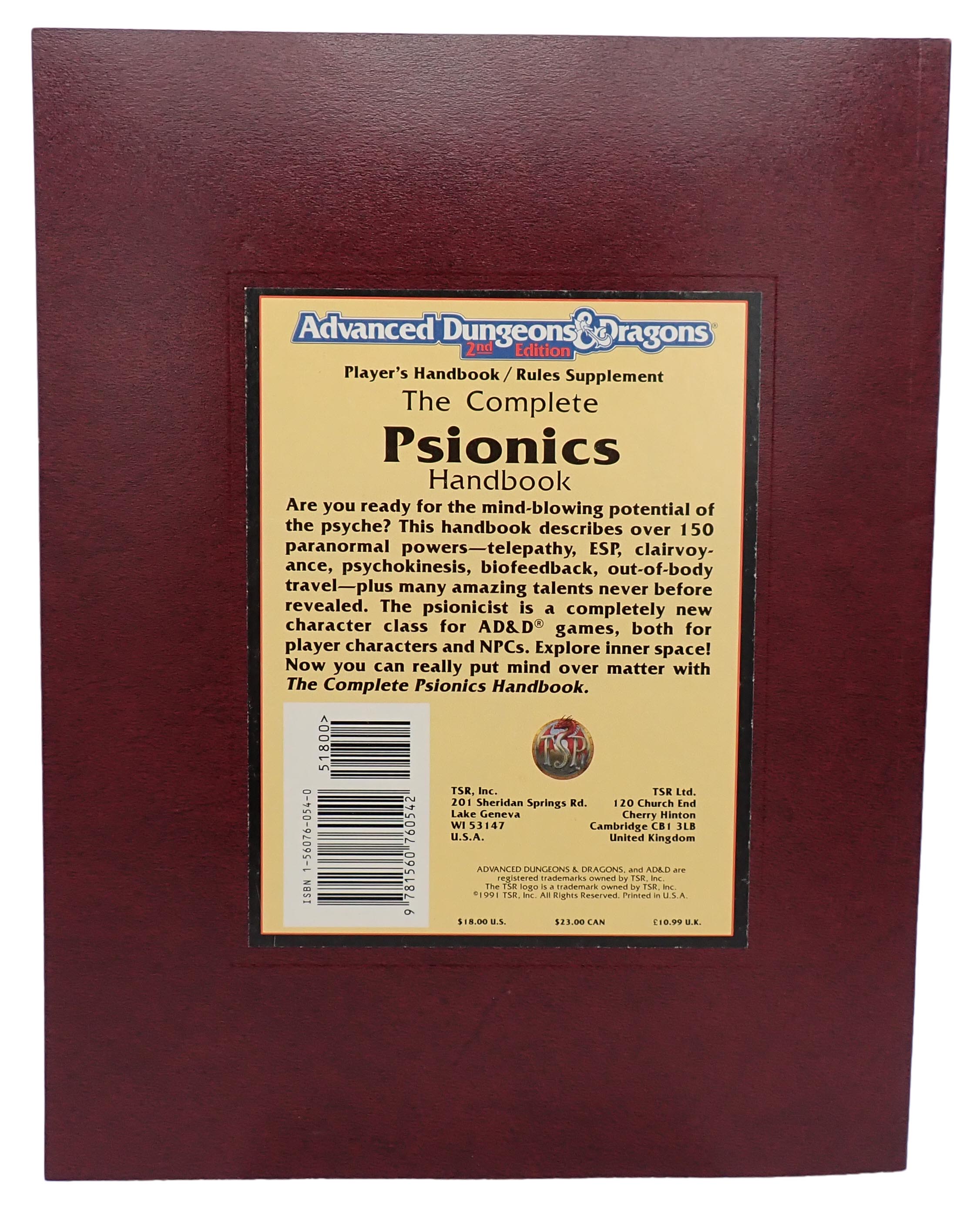 The Complete Psionics Handbook - AD&D [Pre-Owned]