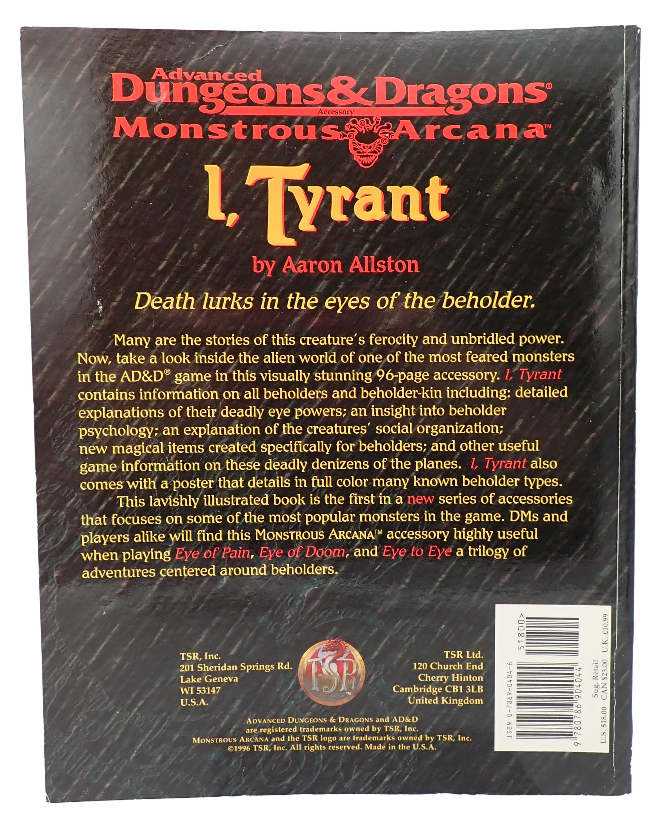 Monstrous Arcana: I, Tyrant - AD&D [Pre-Owned]