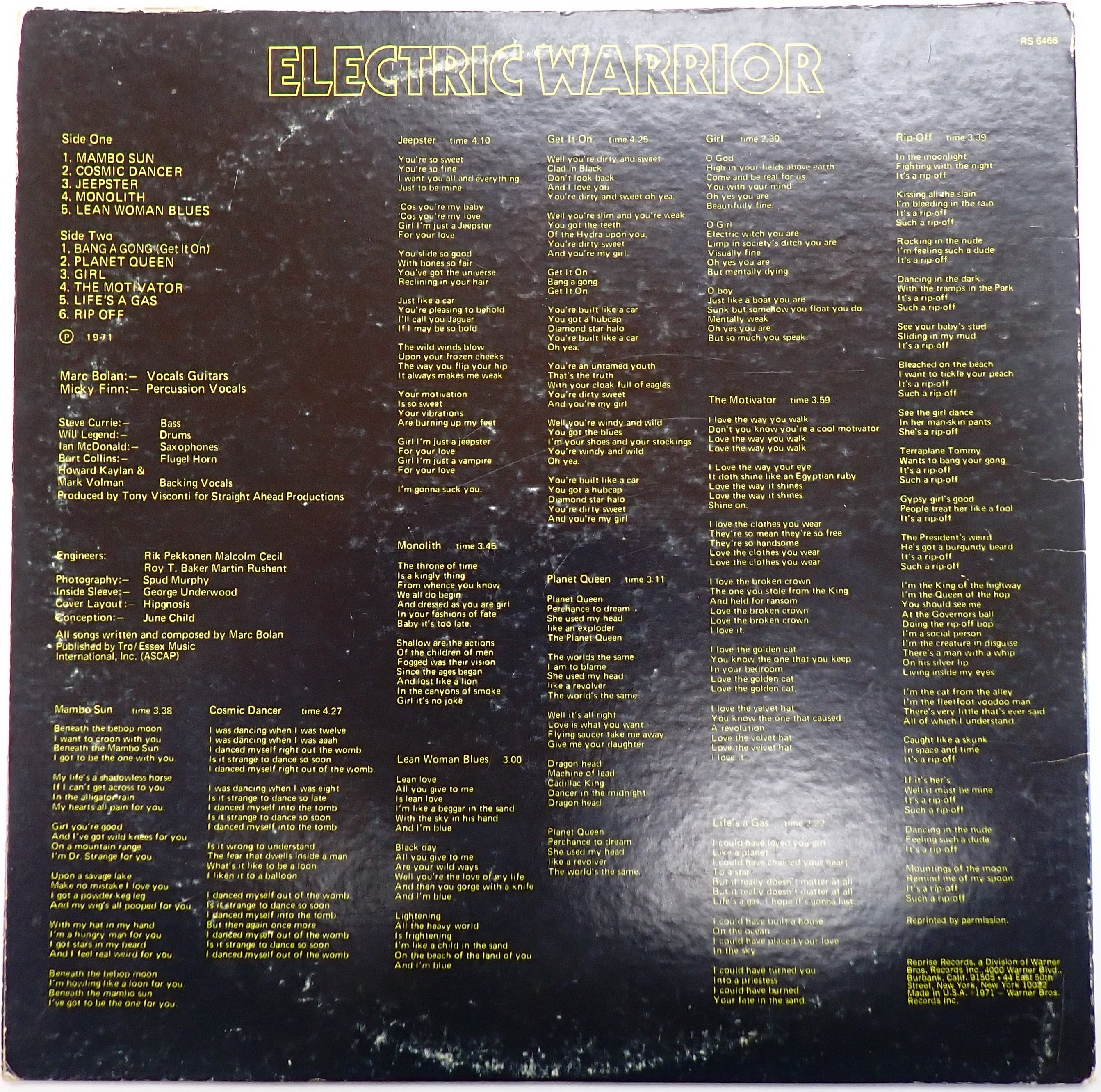 T. Rex - Electric Warrior - Vinyl Records