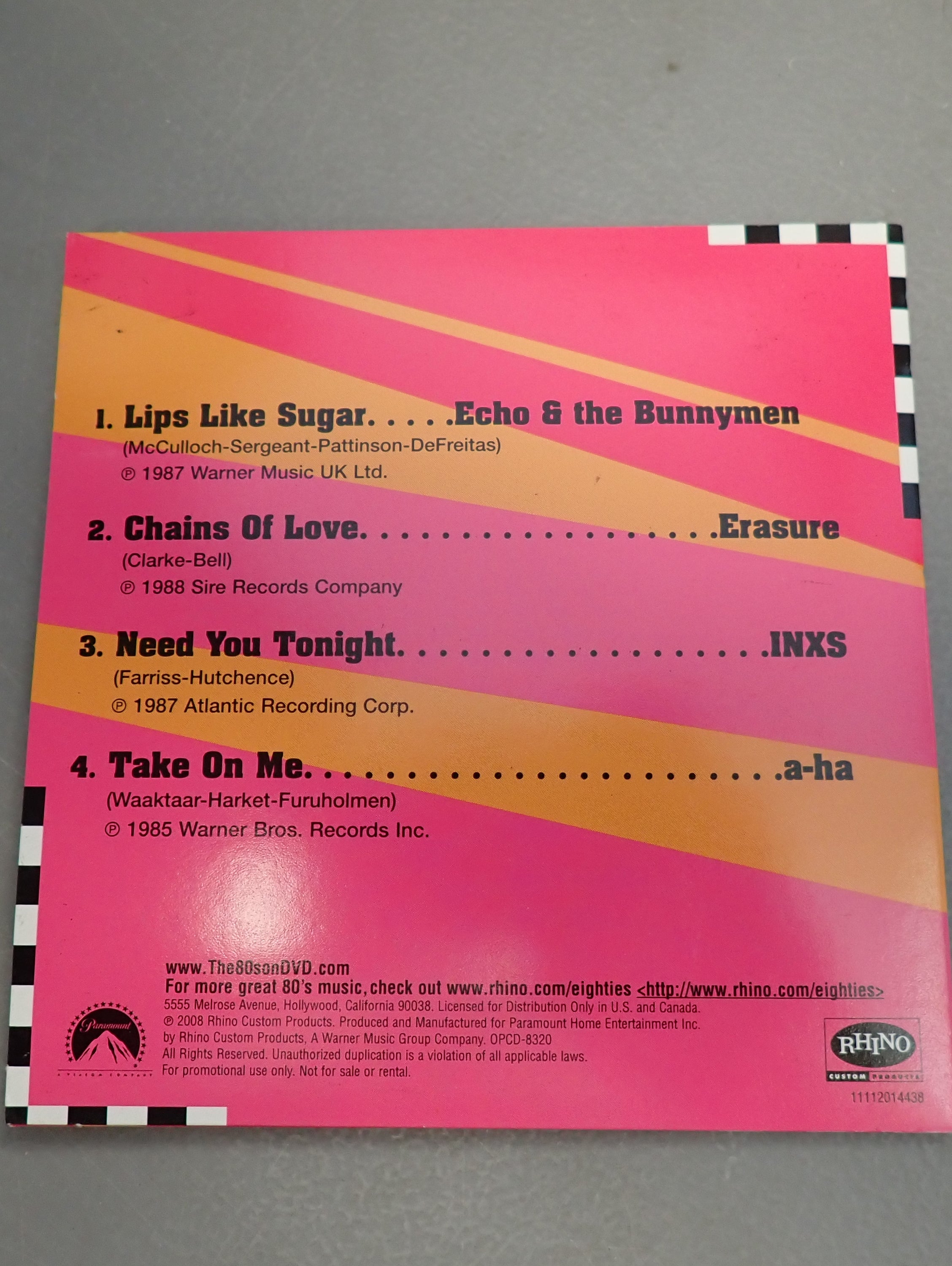 Music From the 80's CD