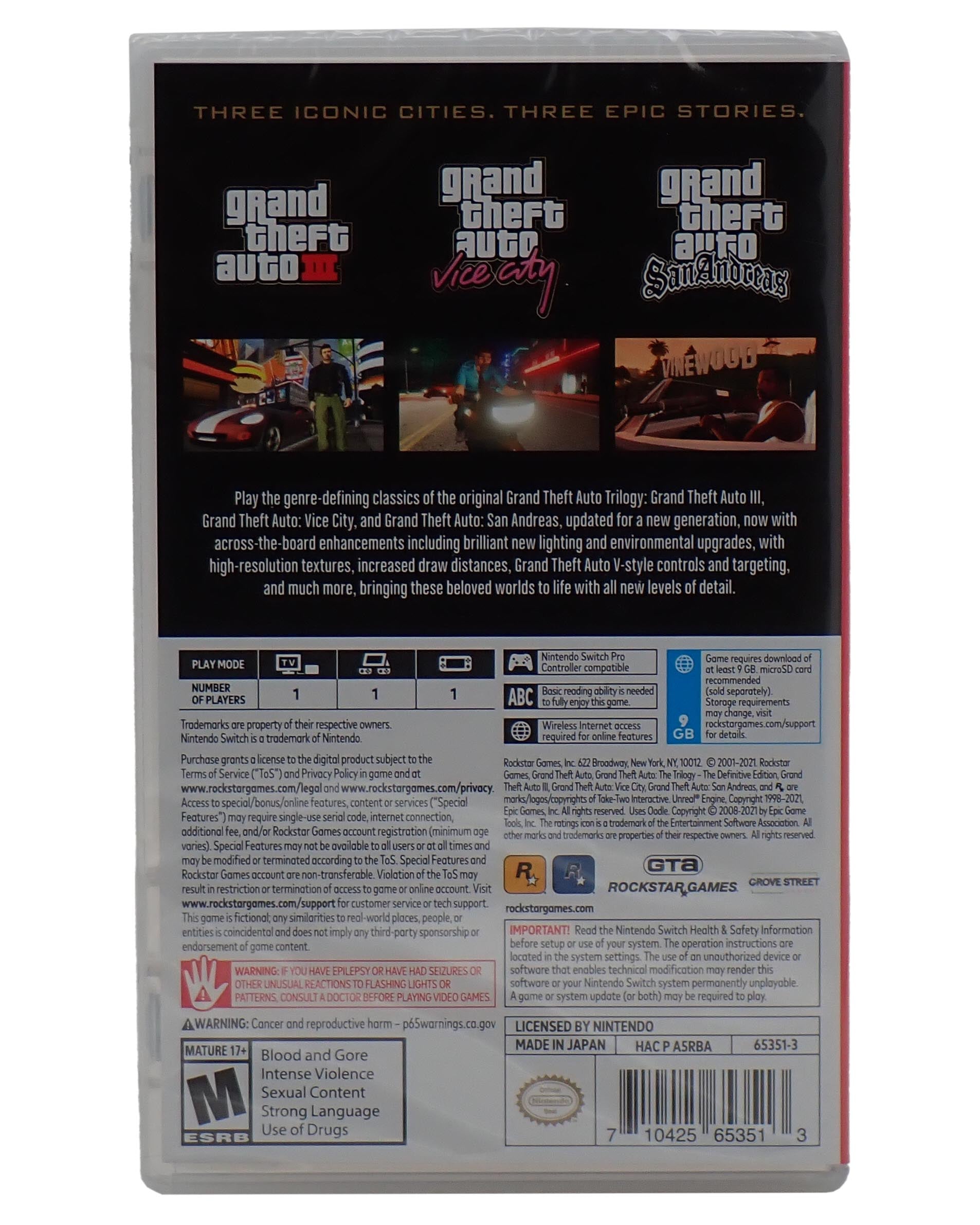 Grand Theft Auto The Trilogy [Sealed] - Switch
