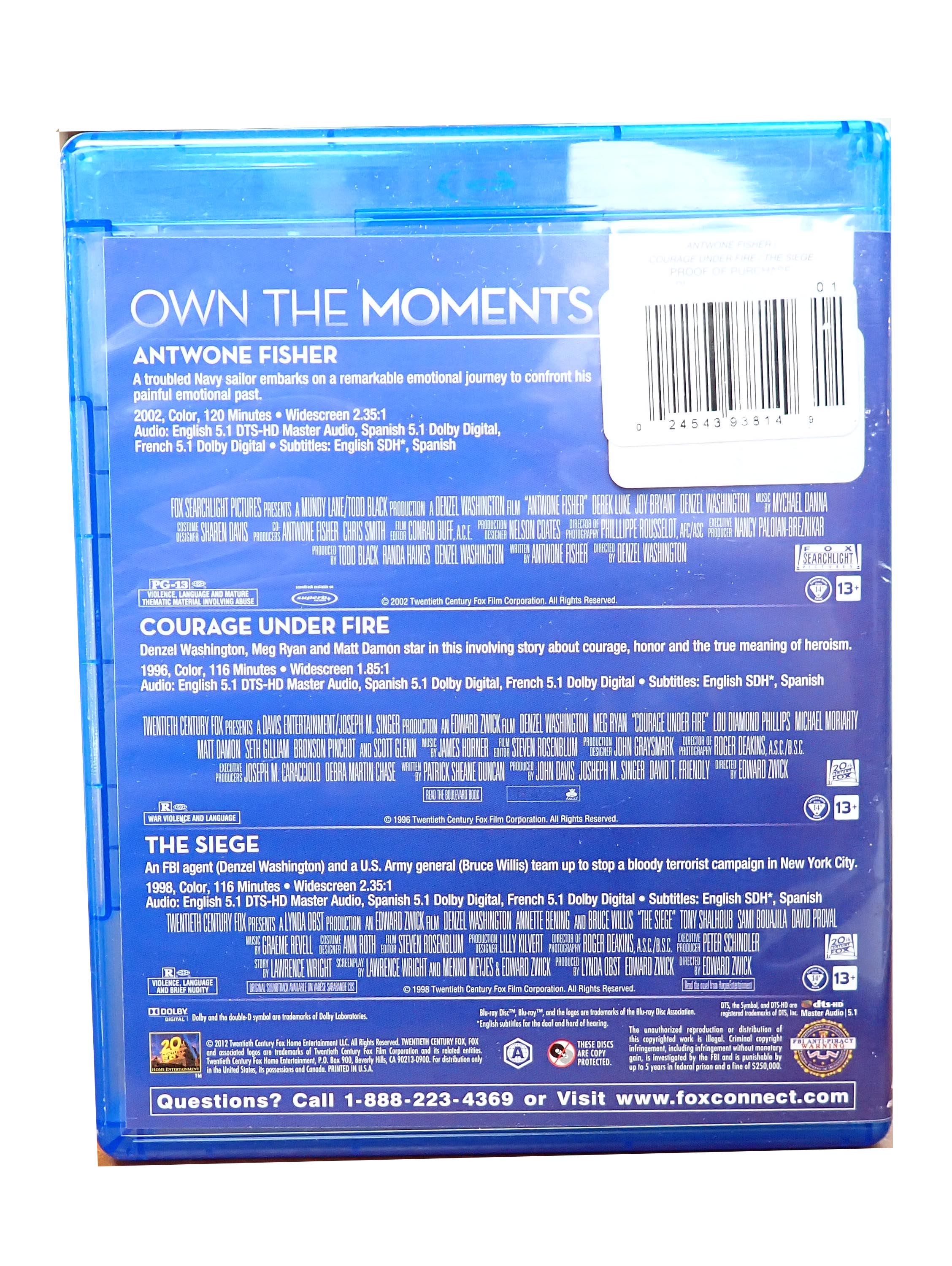 Own The Moments: Antwone Fisher/Courage Under Fire/ The Siege - Blu-Ray (Pre-Owned)