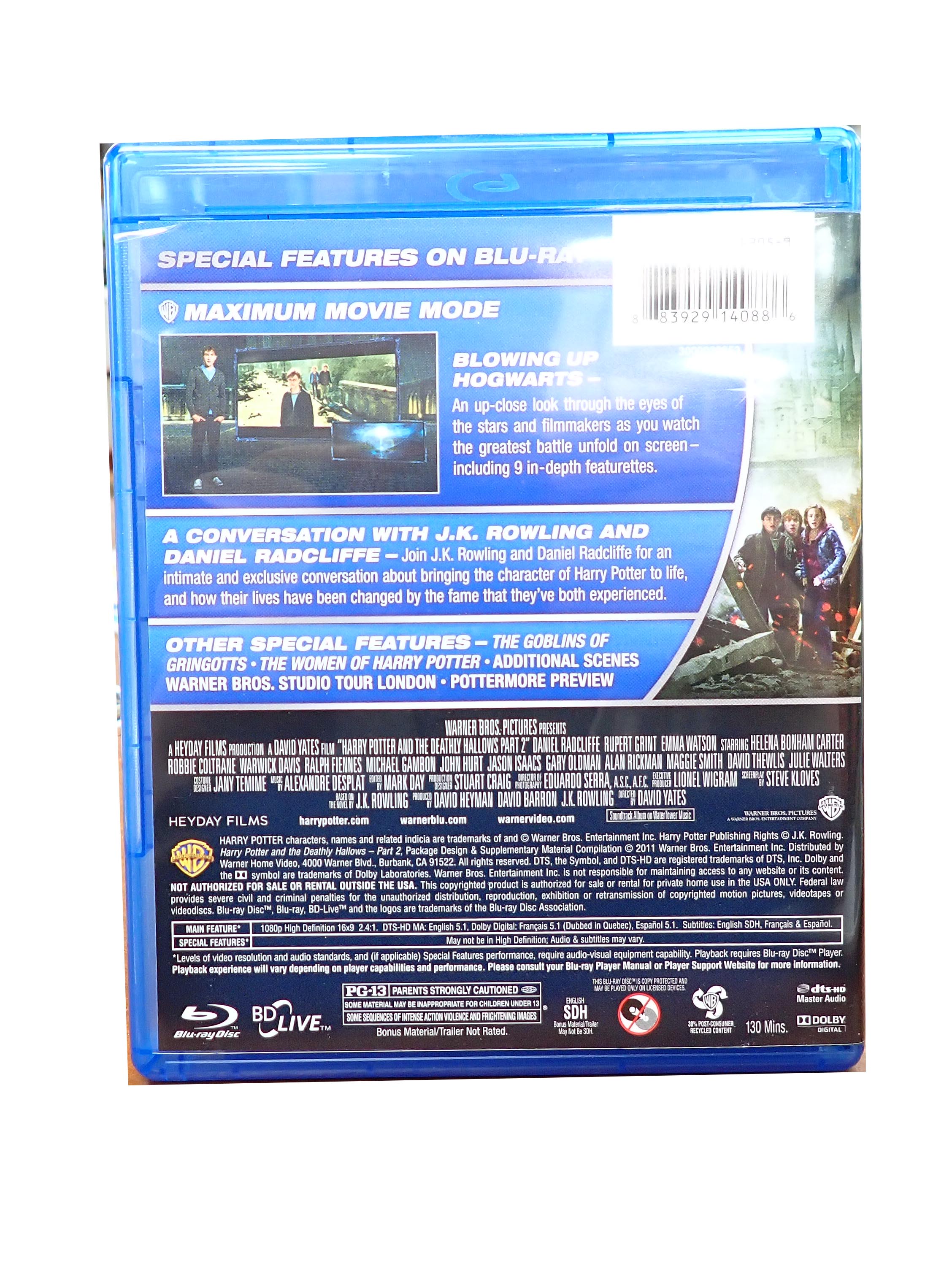 Harry Potter's and the Deathly Hallows Part 2 - Blu-Ray (Pre-Owned)