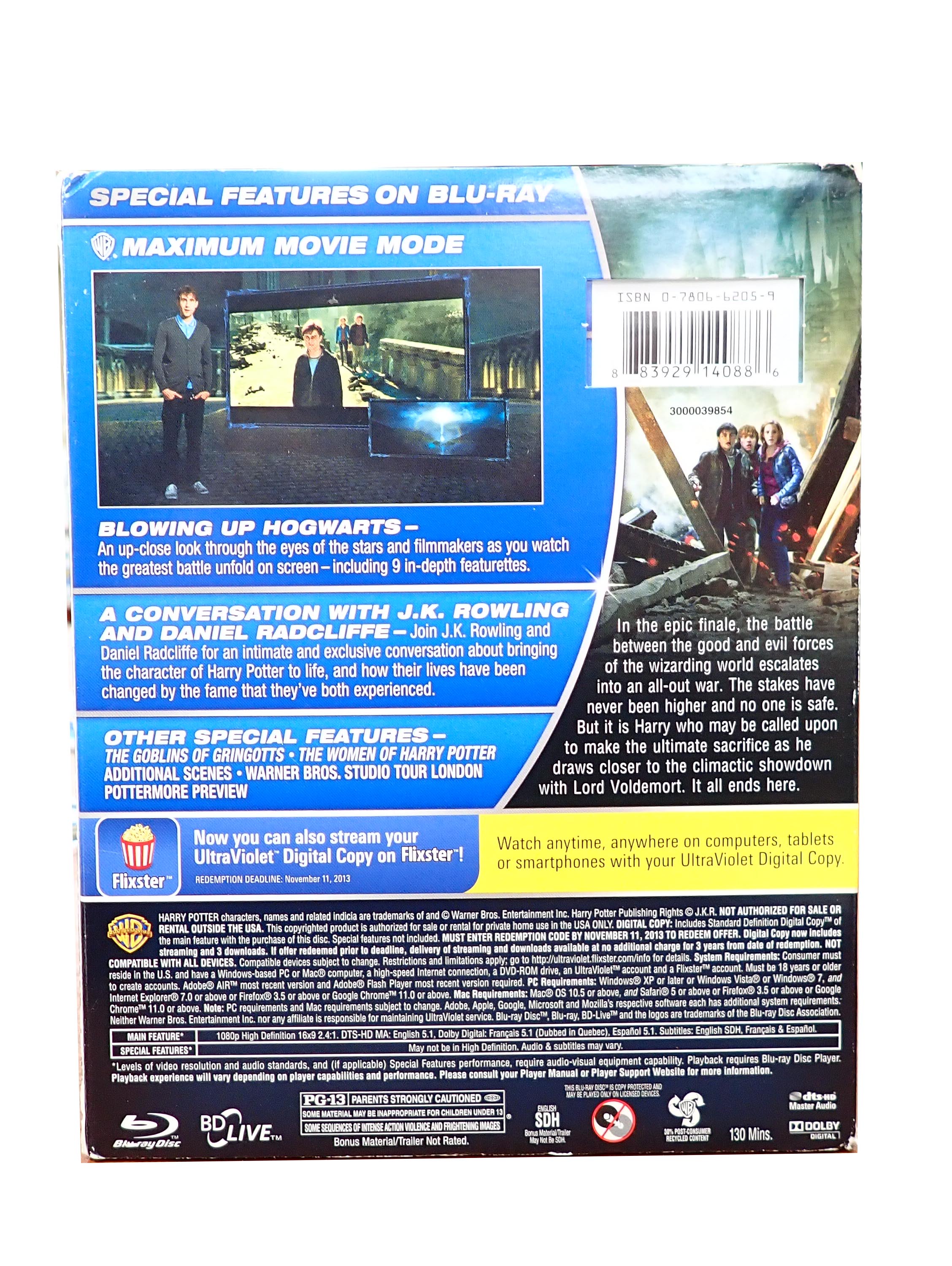 Harry Potter's and the Deathly Hallows Part 2 - Blu-Ray (Pre-Owned)