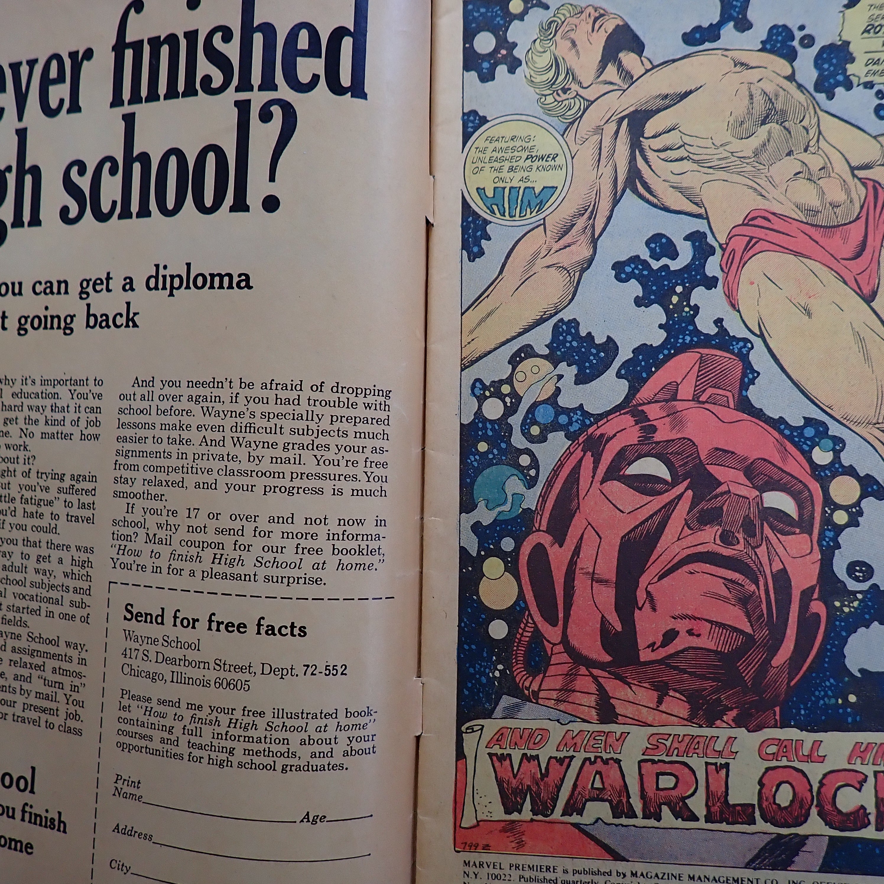 Marvel Premiere #1 (1972) - GD- (1.8) - Rebirth of HIM as Warlock