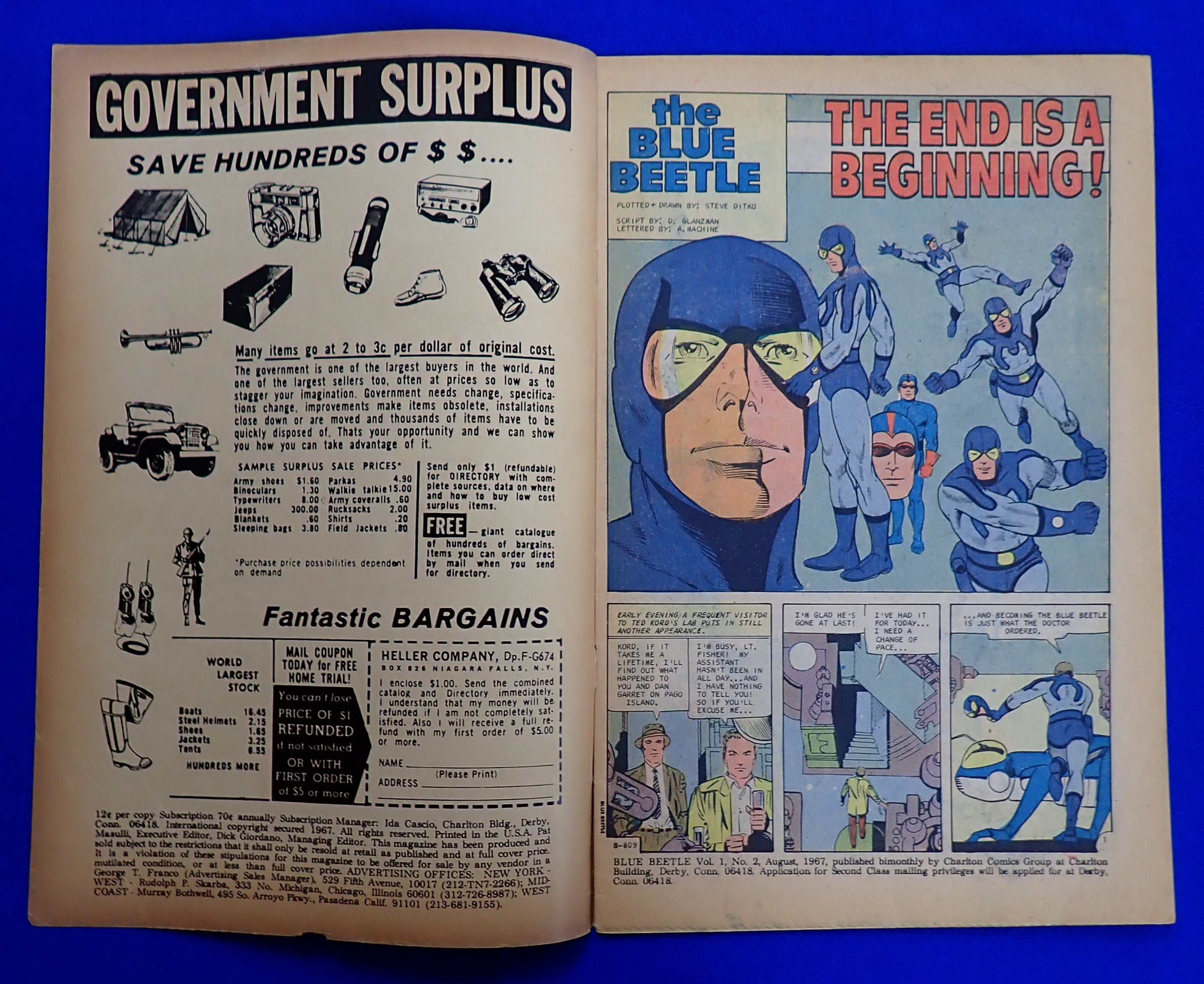 Blue Beetle #2 (1967) - GD/VG- (3.0-3.5) - Blue Beetle Origin + 2nd App. Question