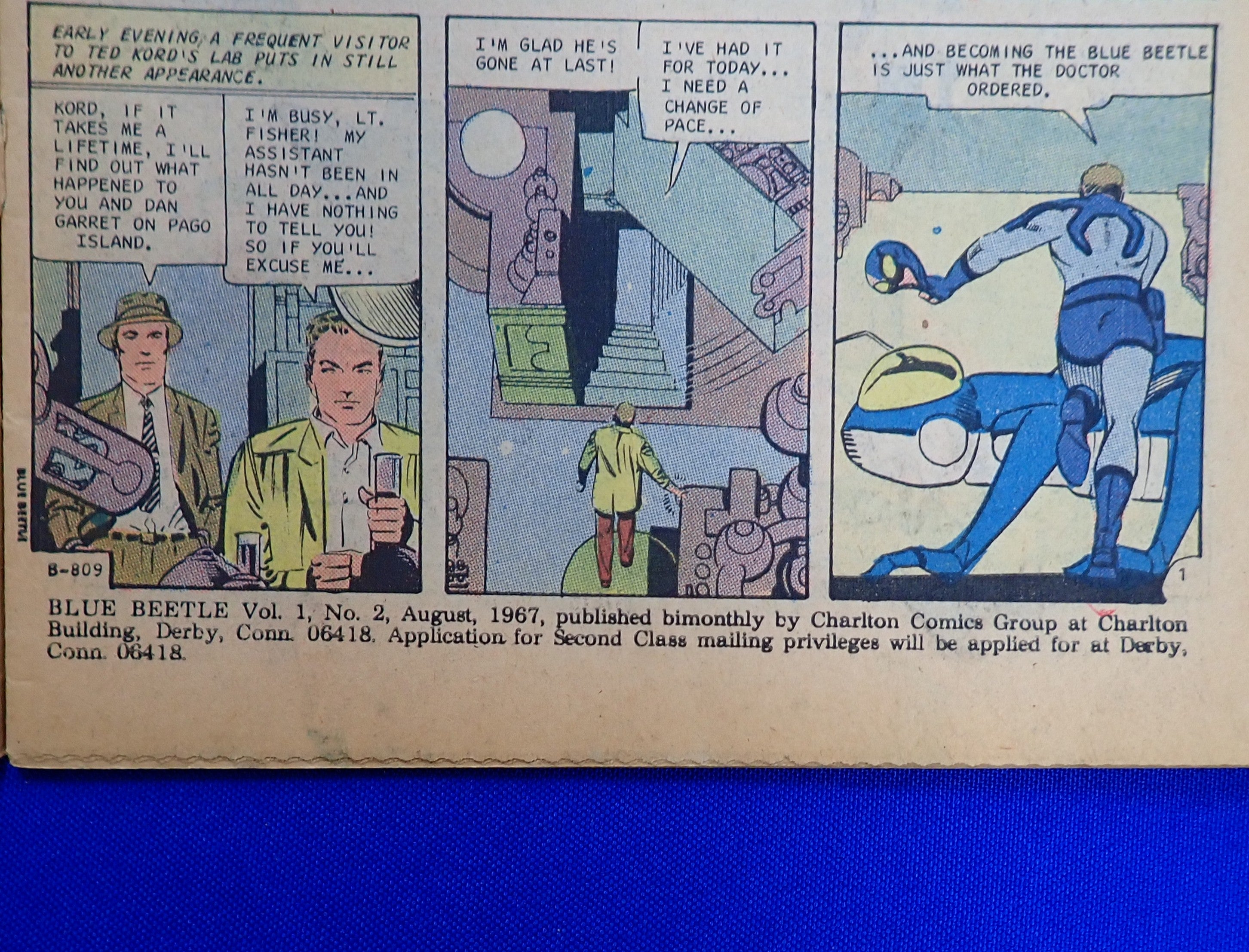Blue Beetle #2 (1967) - GD/VG- (3.0-3.5) - Blue Beetle Origin + 2nd App. Question