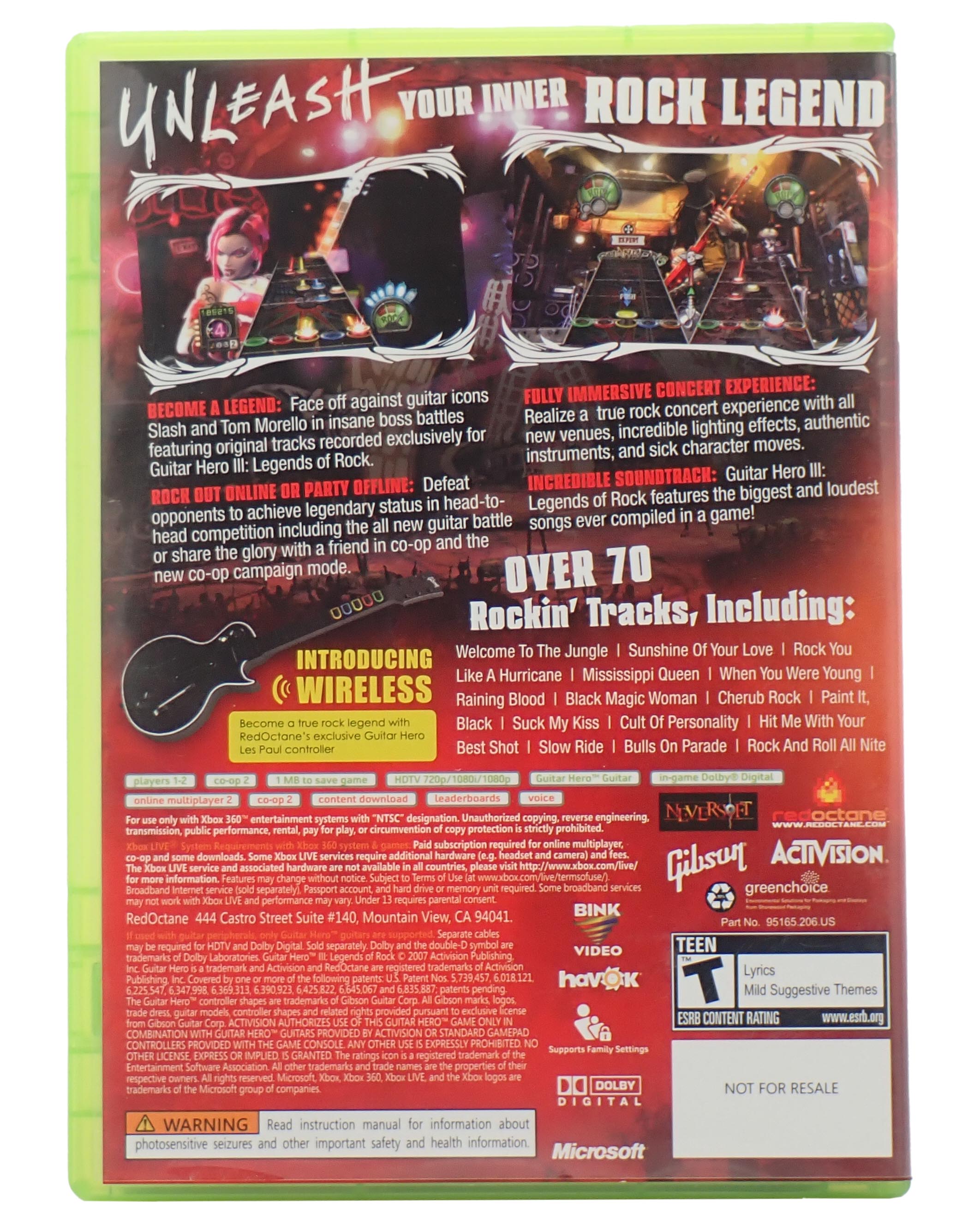 Guitar Hero III Legends of Rock - Xbox 360
