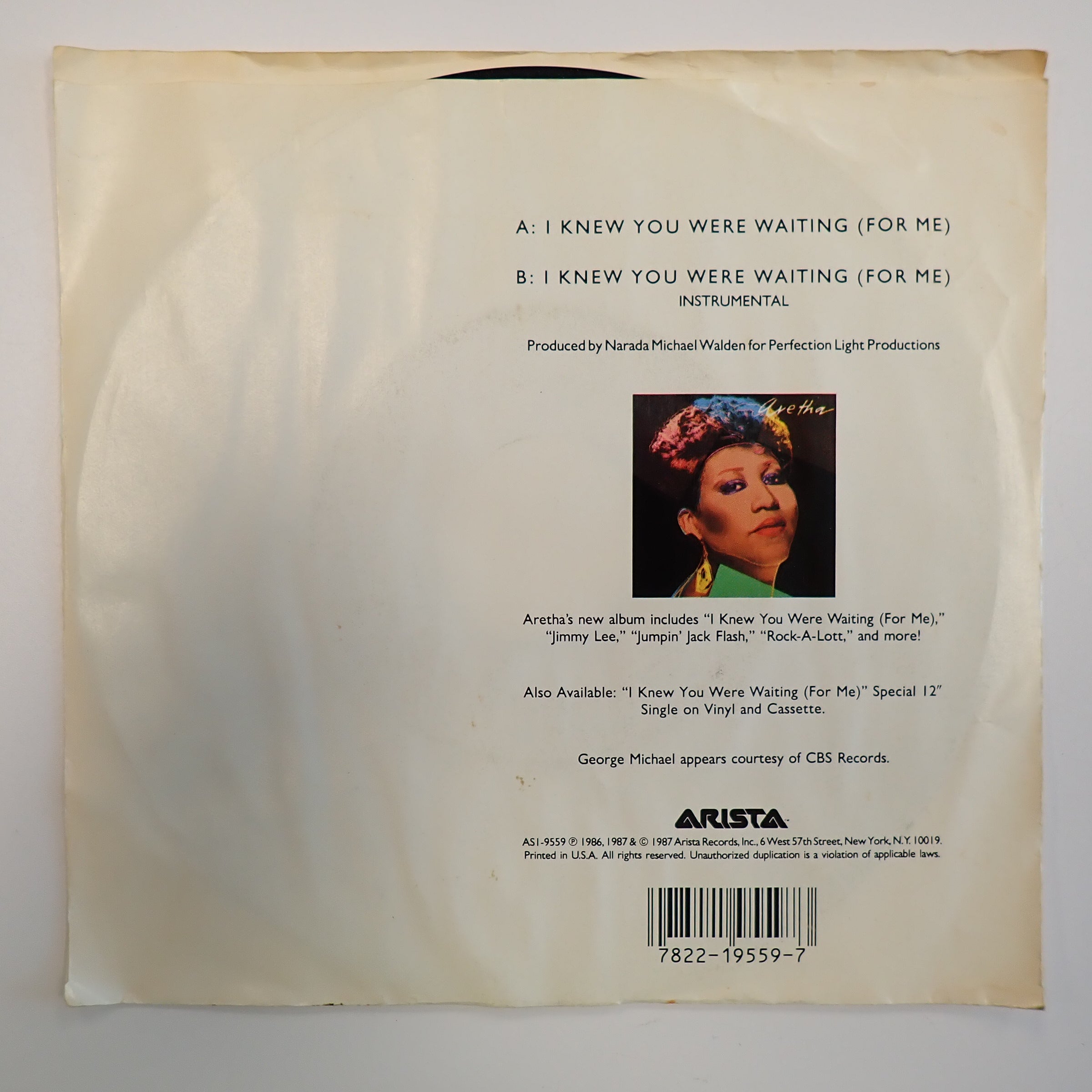 Aretha Franklin & George Michael – I Knew You Were Waiting (For Me) - Vinyl