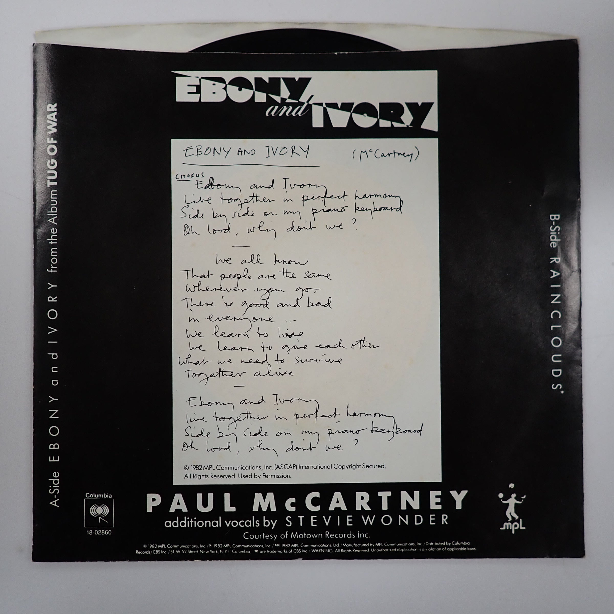 Paul McCartney – Ebony And Ivory - Vinyl