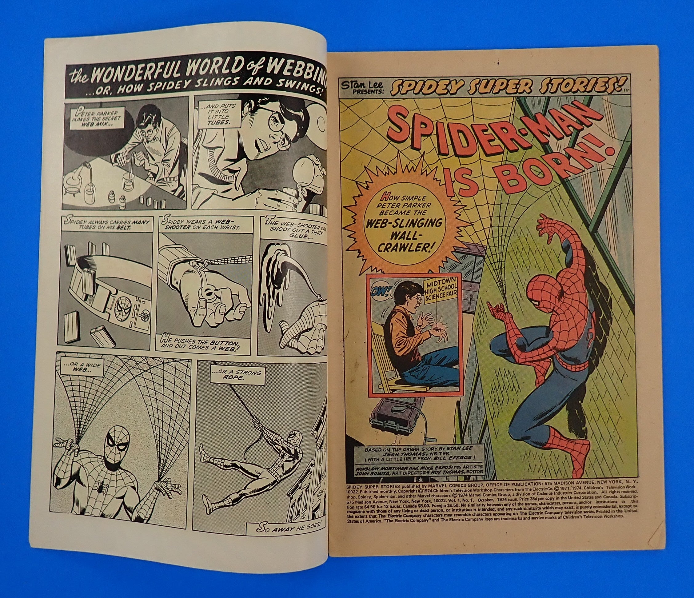 Spidey Superstories #1 (1974) - FN- (5.5) - Origin of Spider-Man Retold