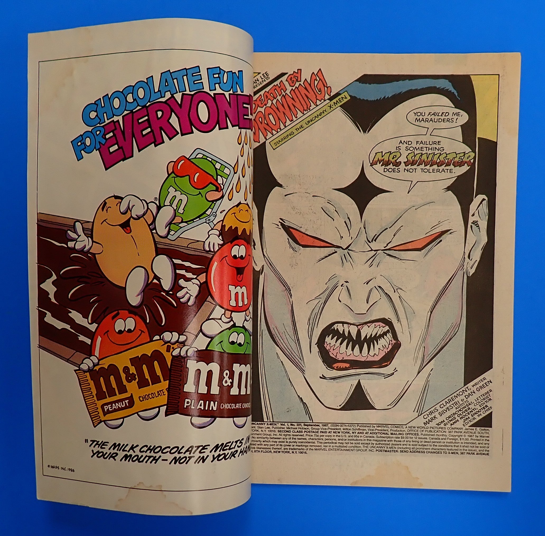 X-Men #221 (1987) - FN/FN- (5.5-6.0) - 1st Full App. Mr. Sinister