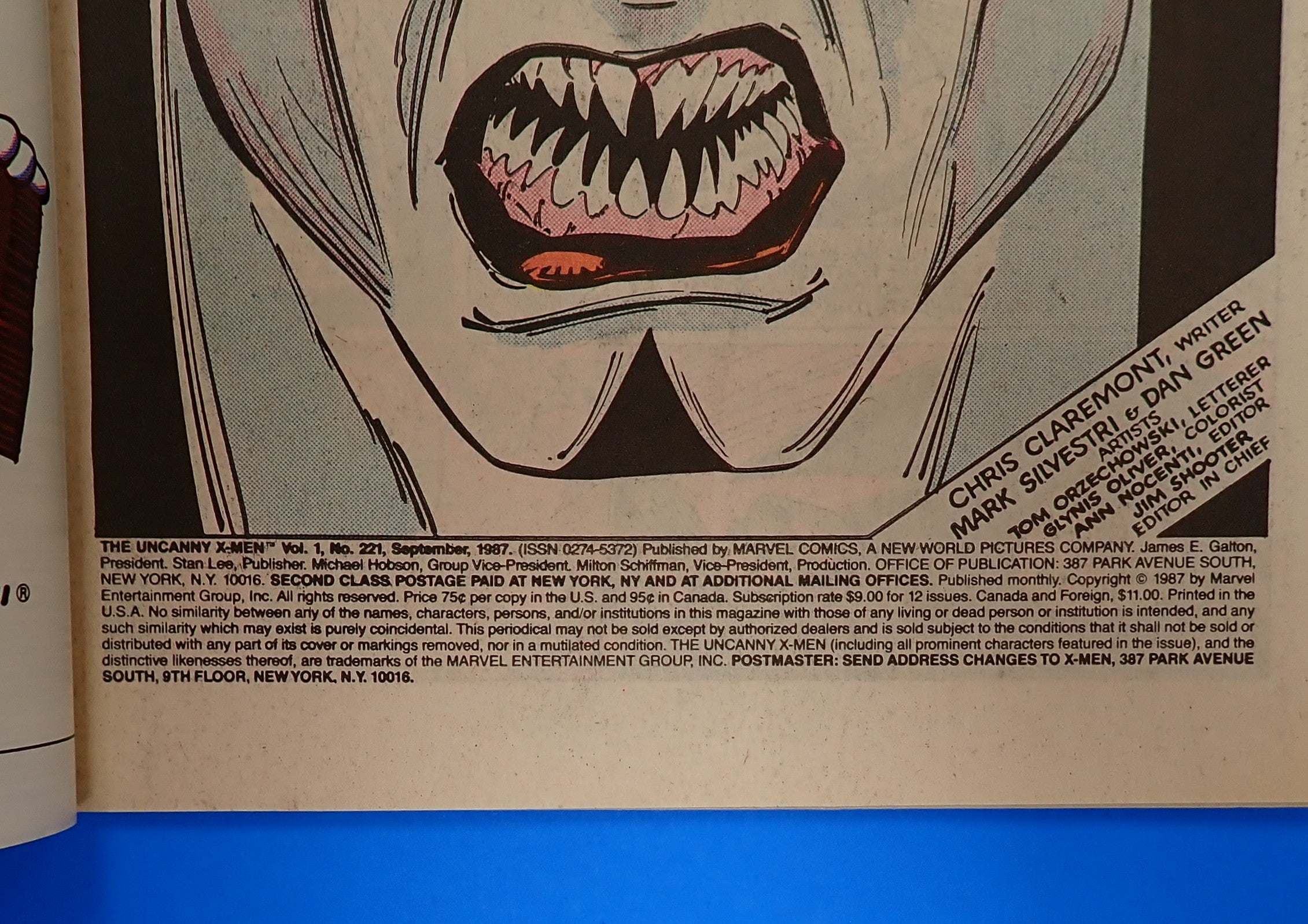 X-Men #221 (1987) - VF/VF- (8.0-8.5) - 1st Full App. Mr. Sinister