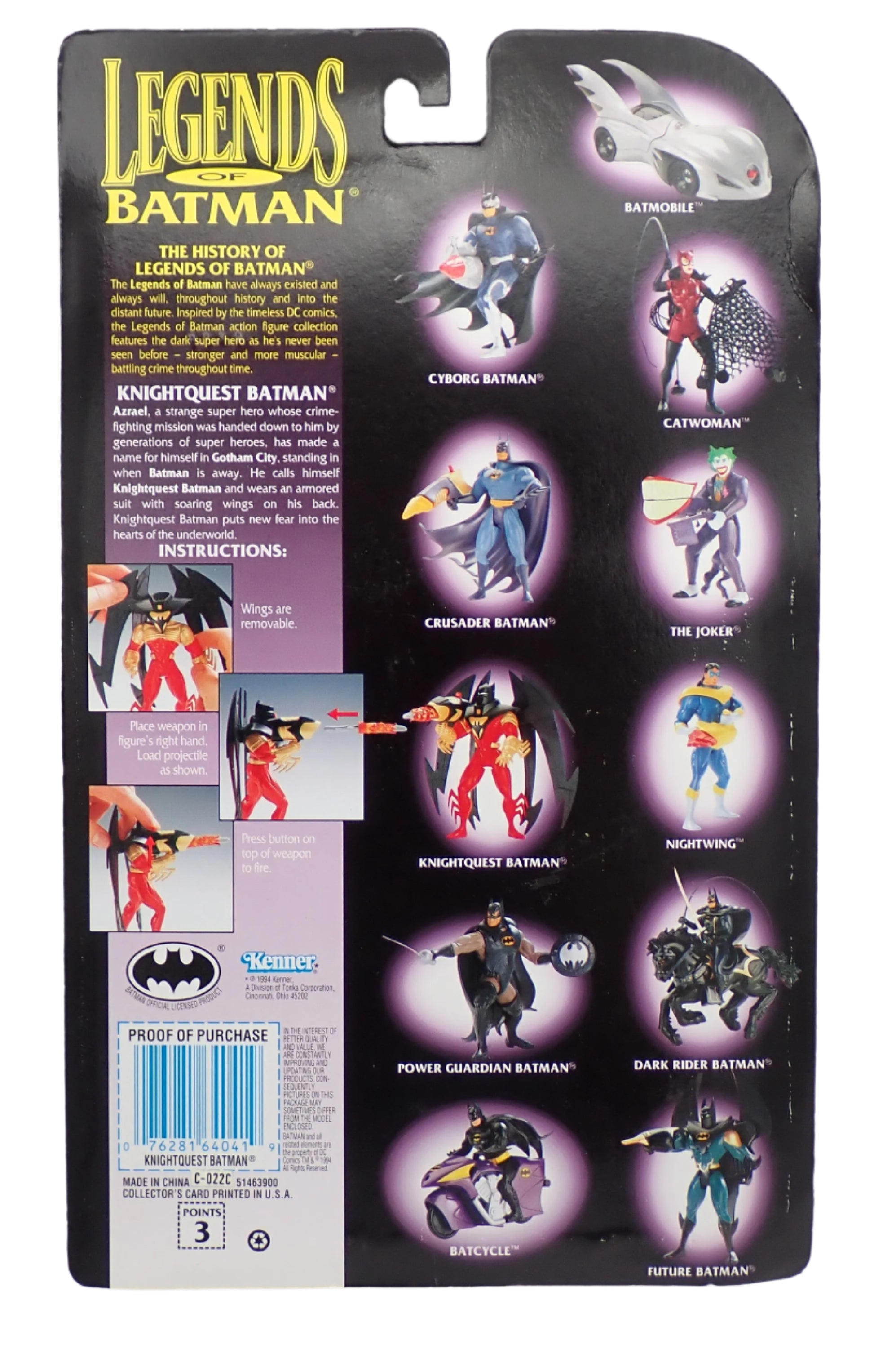 Legend of Batman: Knightquest Batman with Super-Flex Cape and Blazing Missile (1994)