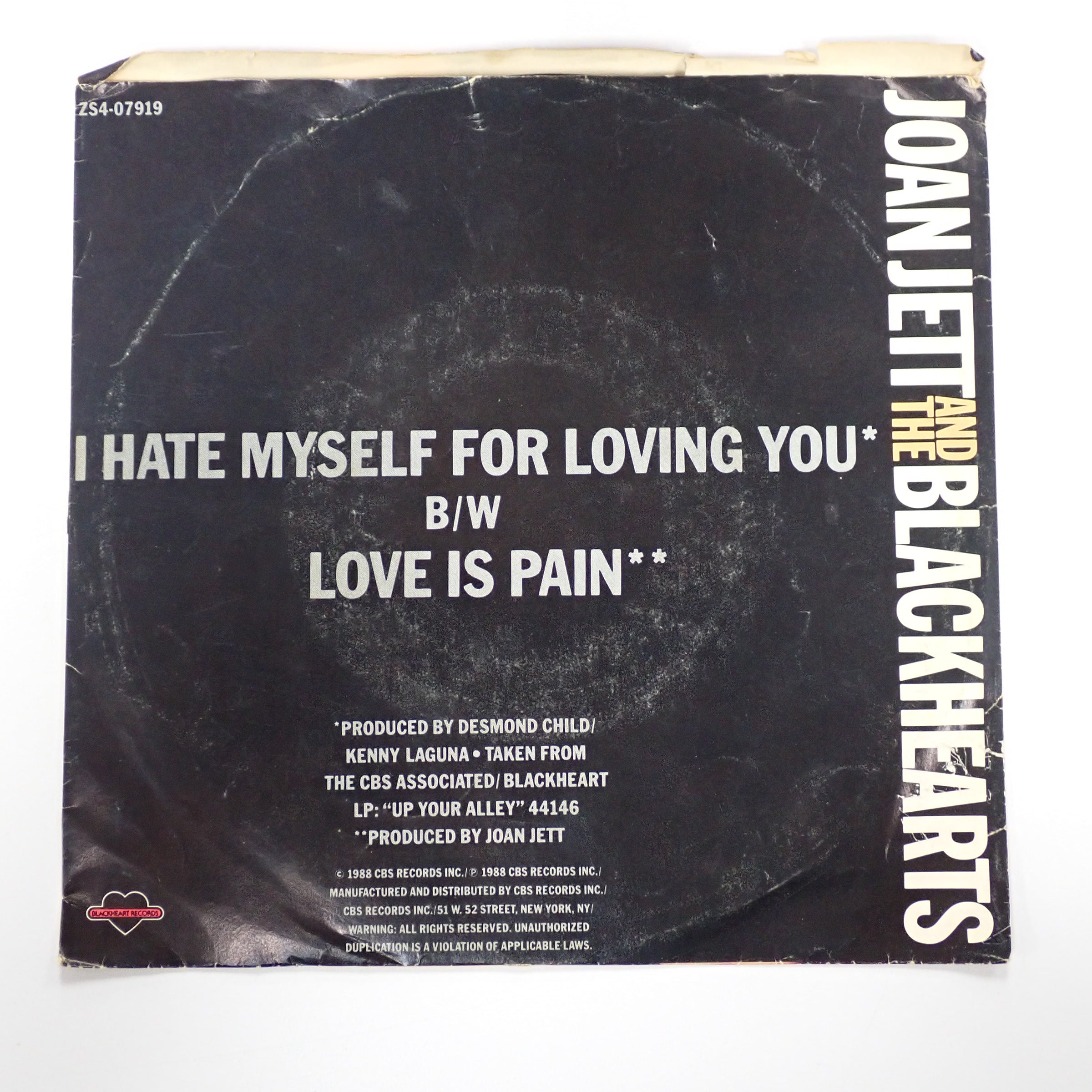 Joan Jett And The Blackhearts – I Hate Myself For Loving You - Vinyl