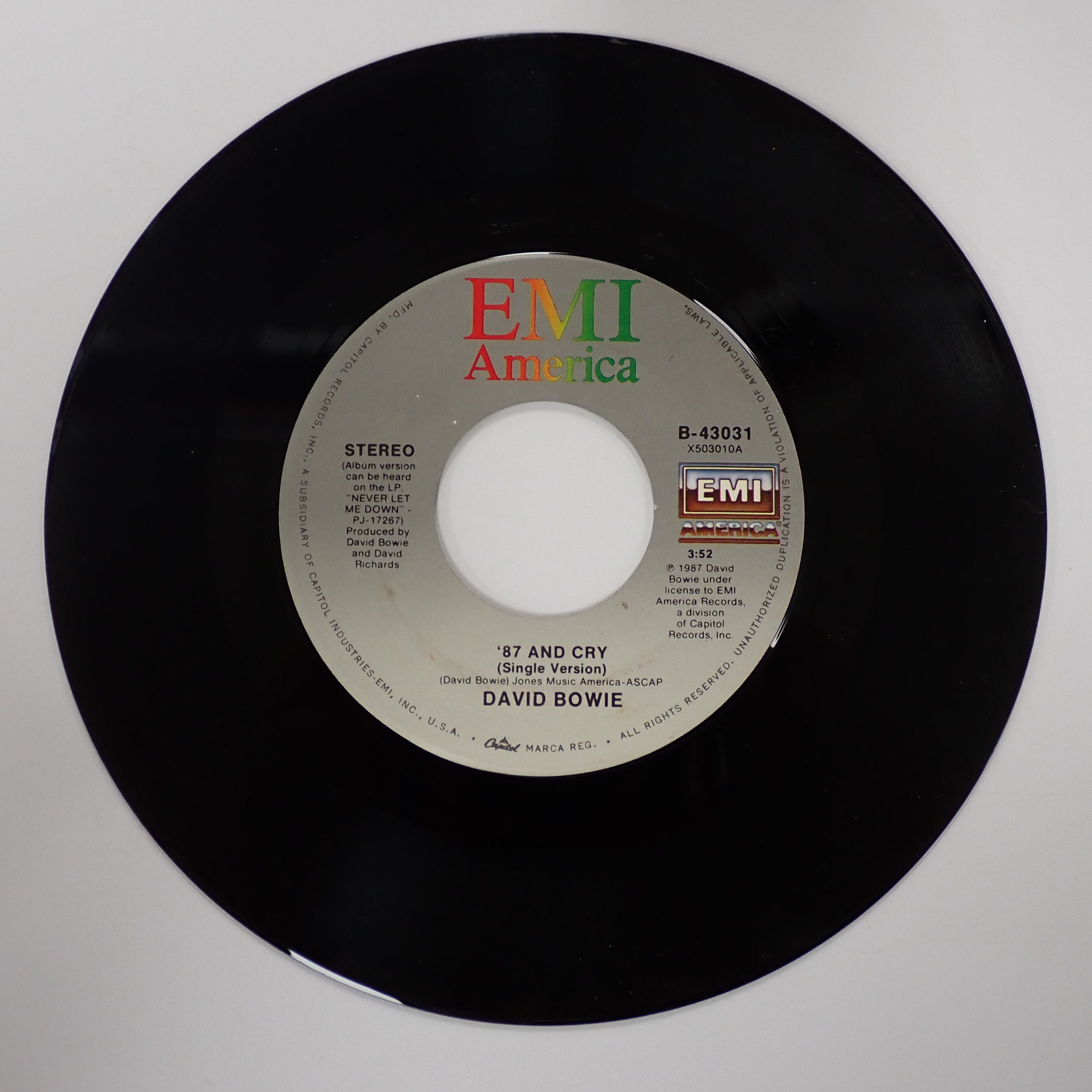 David Bowie - '87 and Cry / Never Let Me Down (Loose) - Vinyl