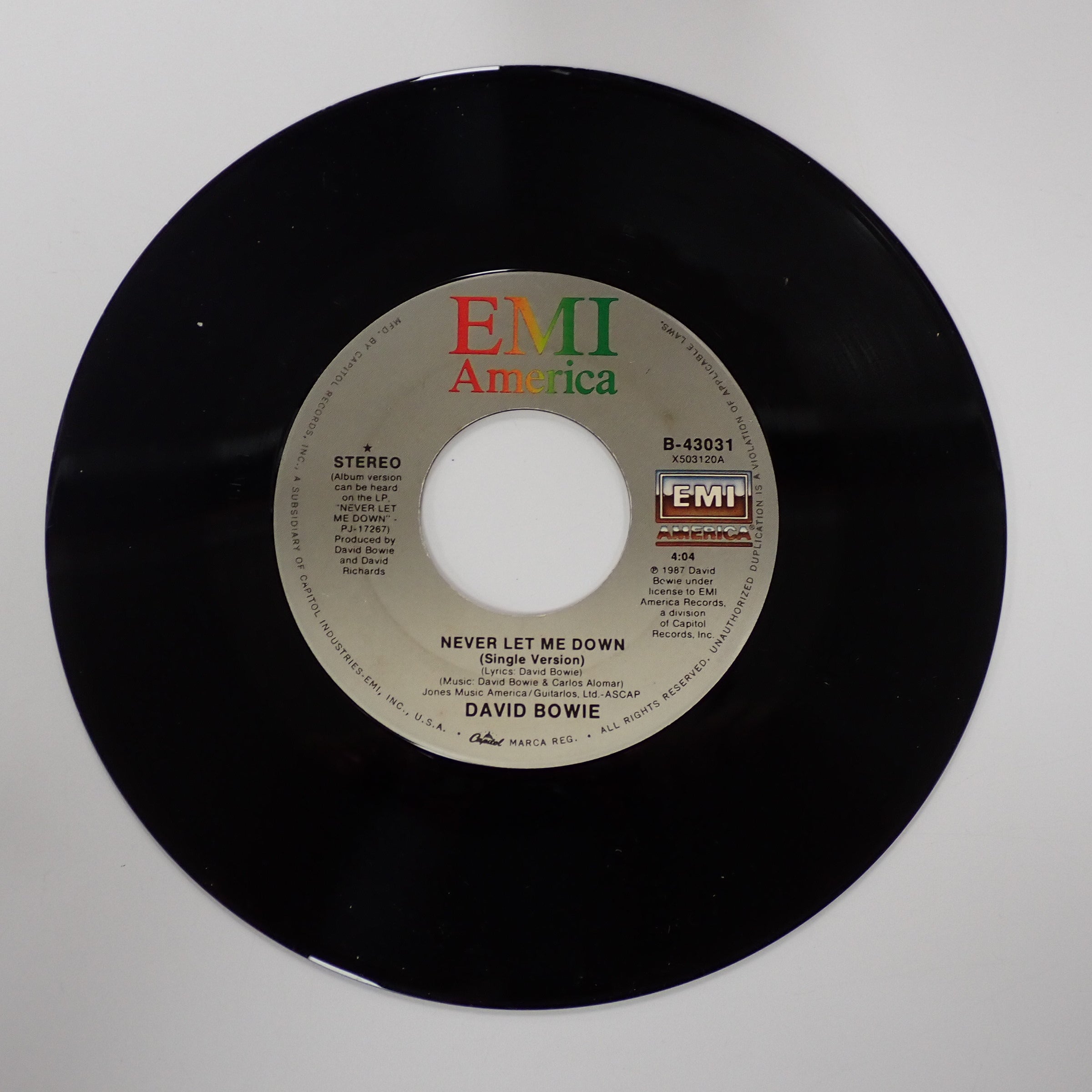 David Bowie - '87 and Cry / Never Let Me Down (Loose) - Vinyl