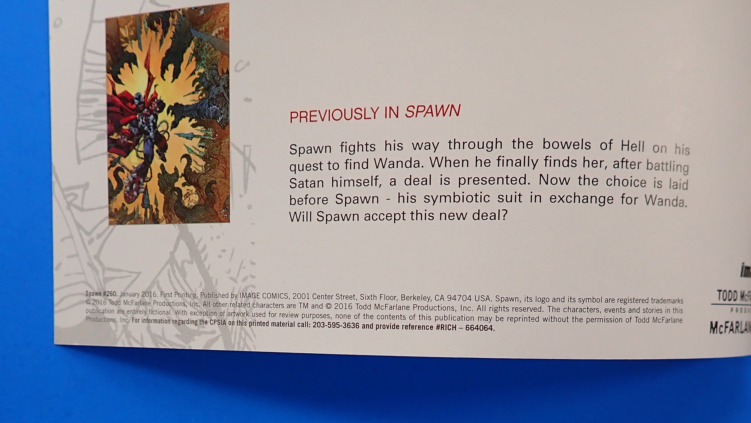 Spawn #260 (2018) - NM- (9.2+) - Low Print