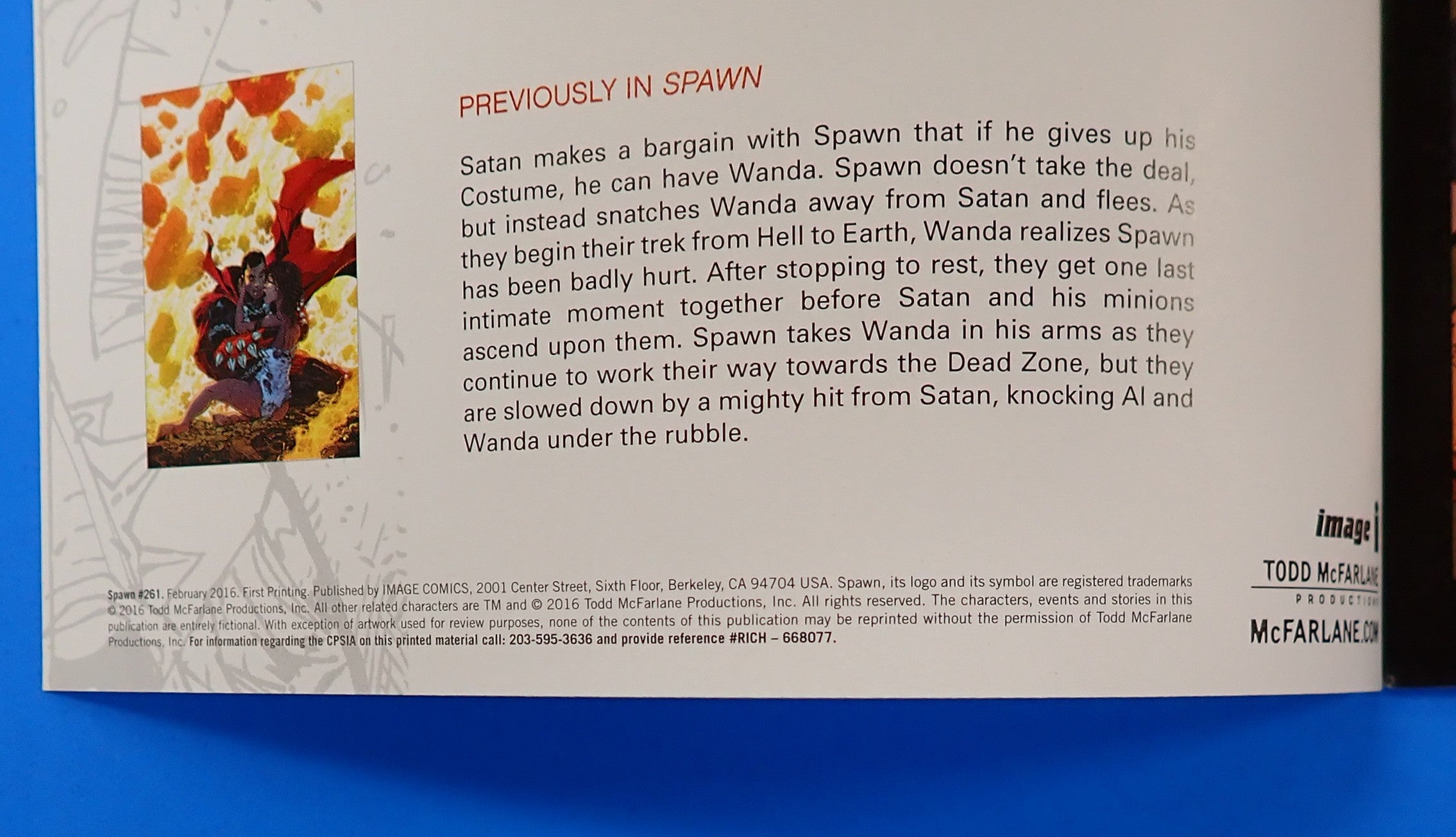 Spawn #261 (2016) - NM- (9.2+) - Low Print