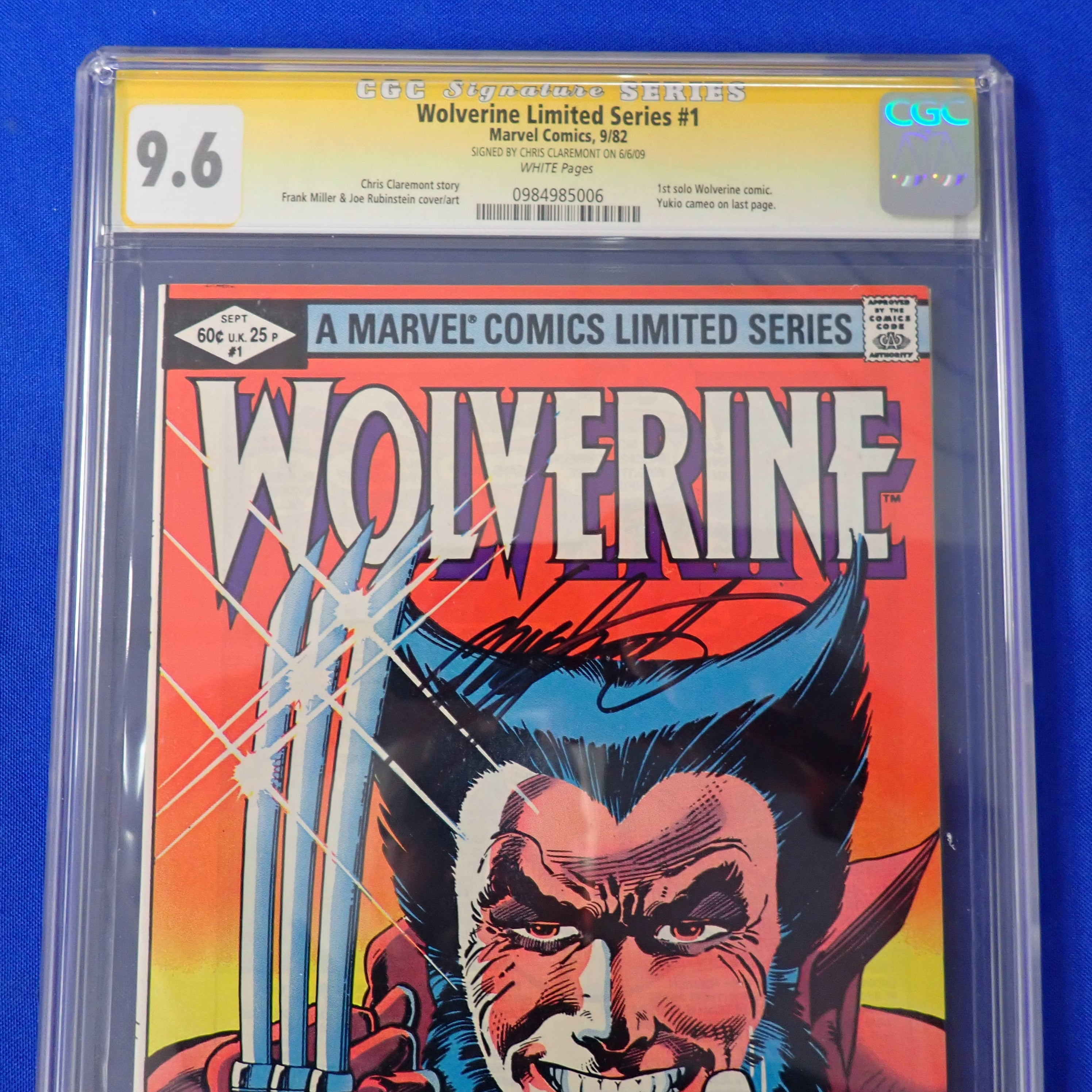 Wolverine Limited Series #1 (1982) CGC 9.6 SIGNED by Chris Claremont