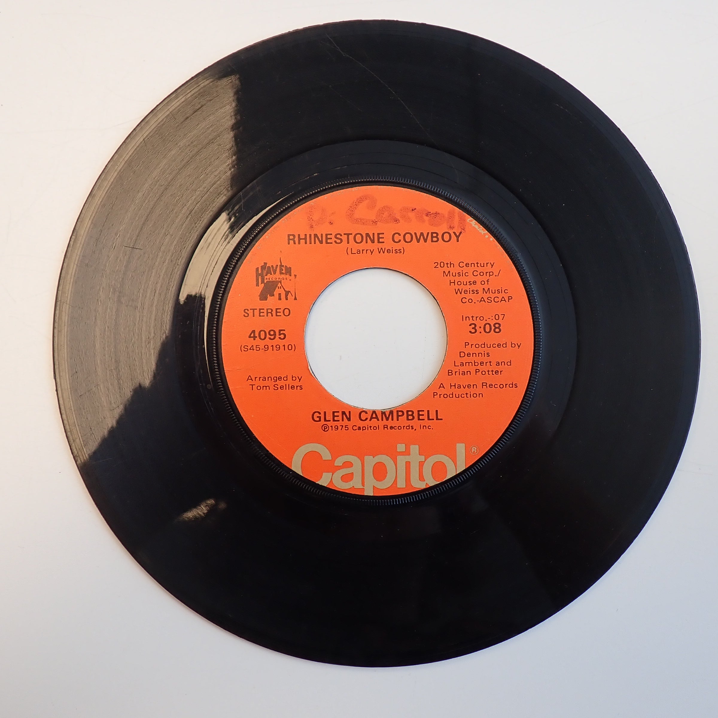 Glen Campbell - Rhinestone Cowboy / Lovelight (Loose) - Vinyl
