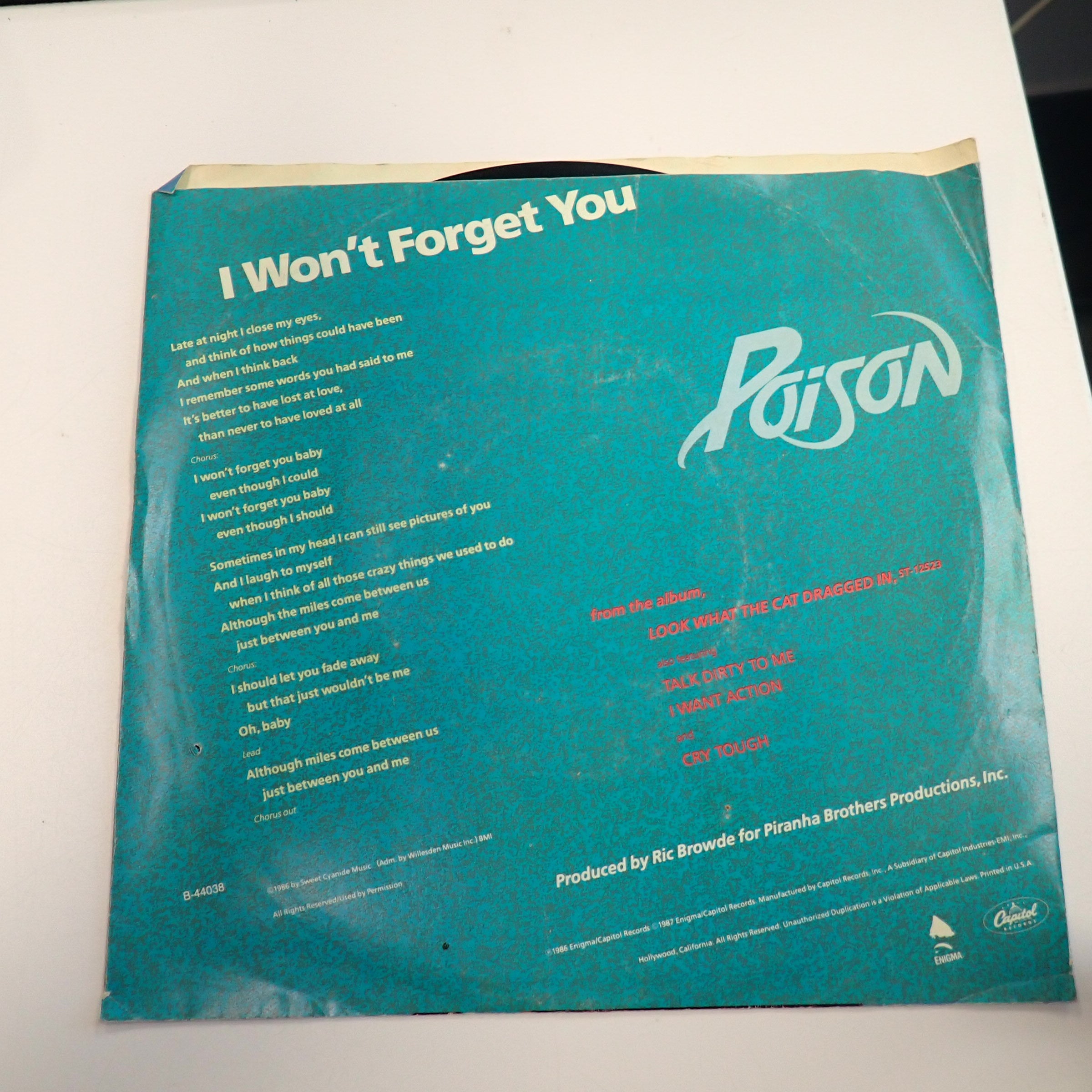 Poison - I Wont Forget - Vinyl