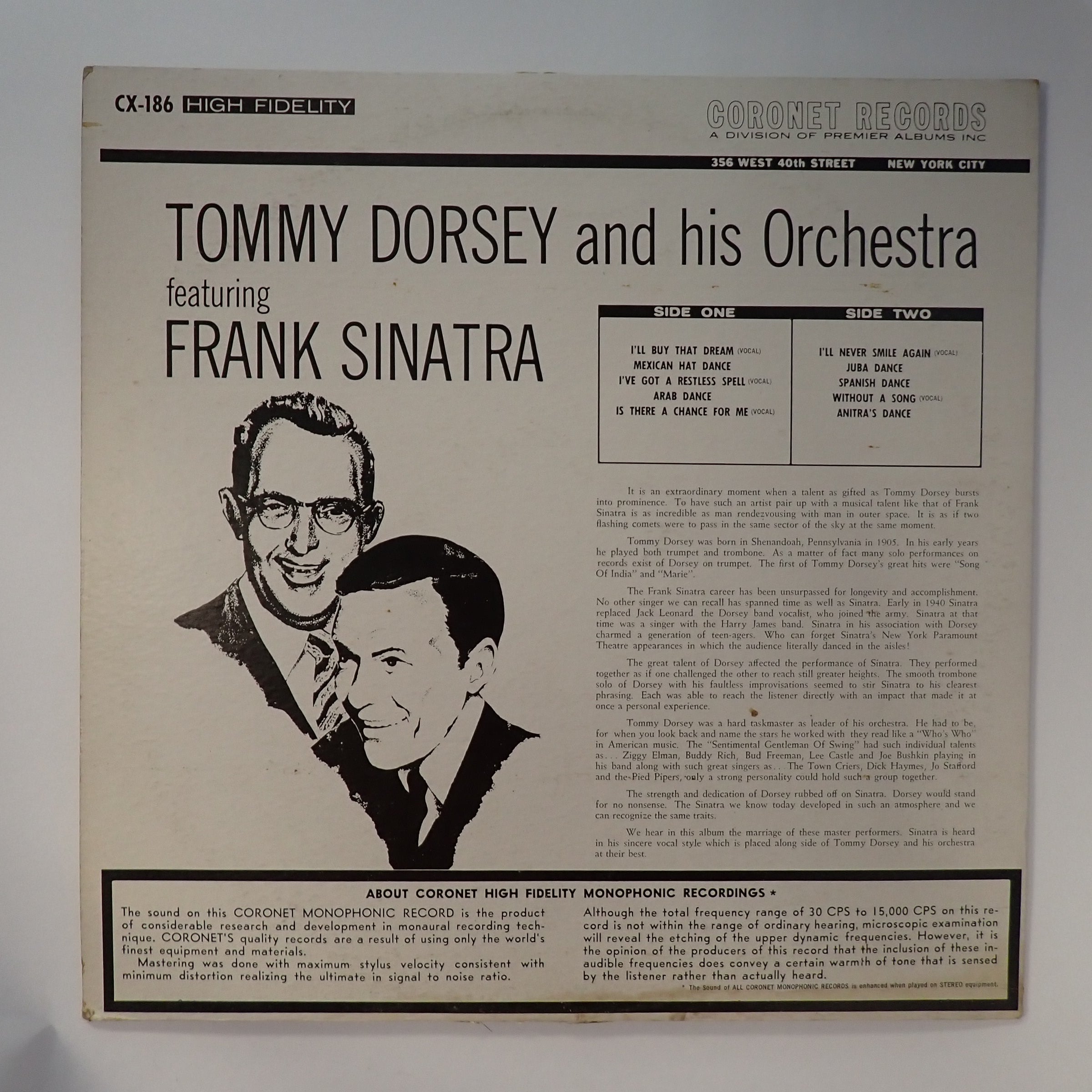 Tommy Dorsey and his Orchestra feat Frank Sinatra - Self Title - Vinyl