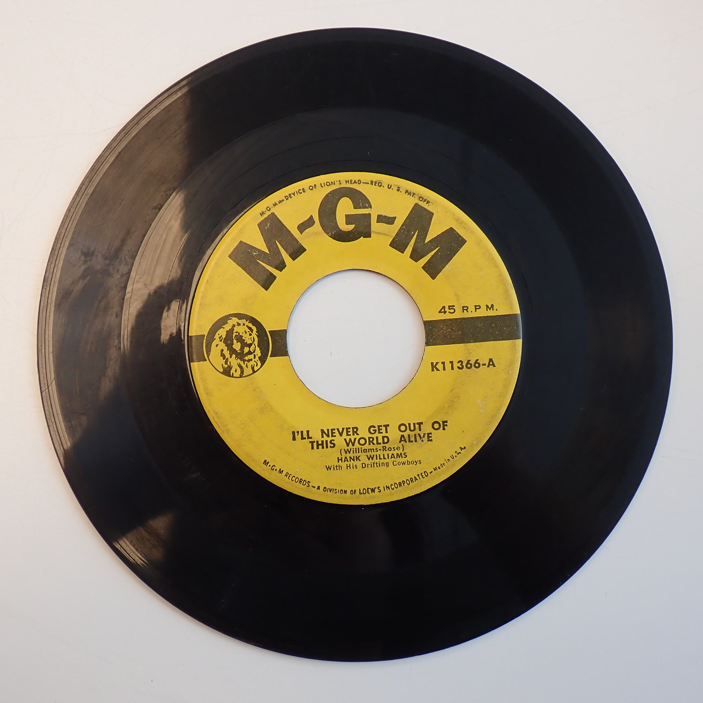 Hank Williams - I'll Never Get Out of This World Alive / I Could Never Be Ashamed of You (Loose) - Vinyl