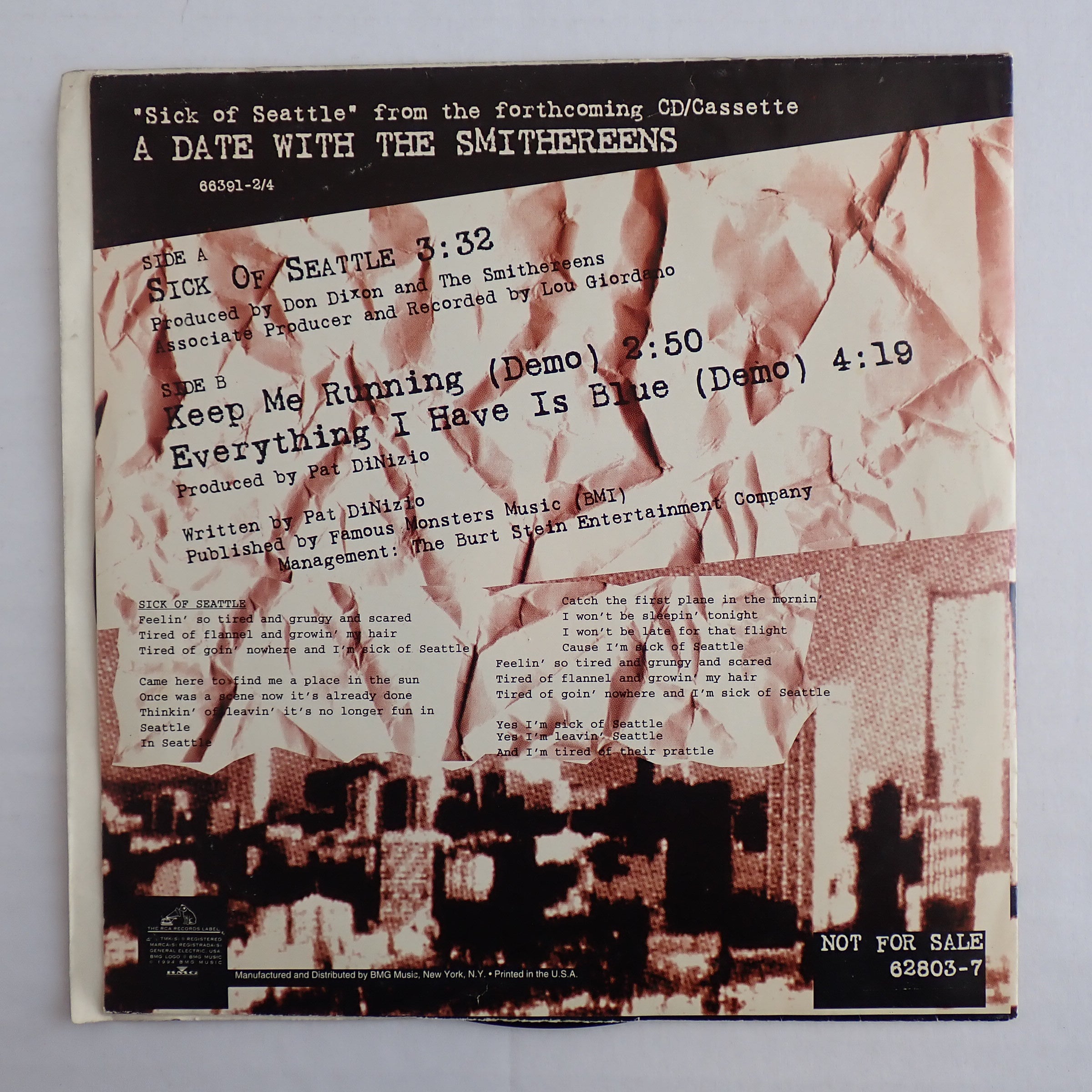 The Smithereens – Sick of Seattle - Vinyl