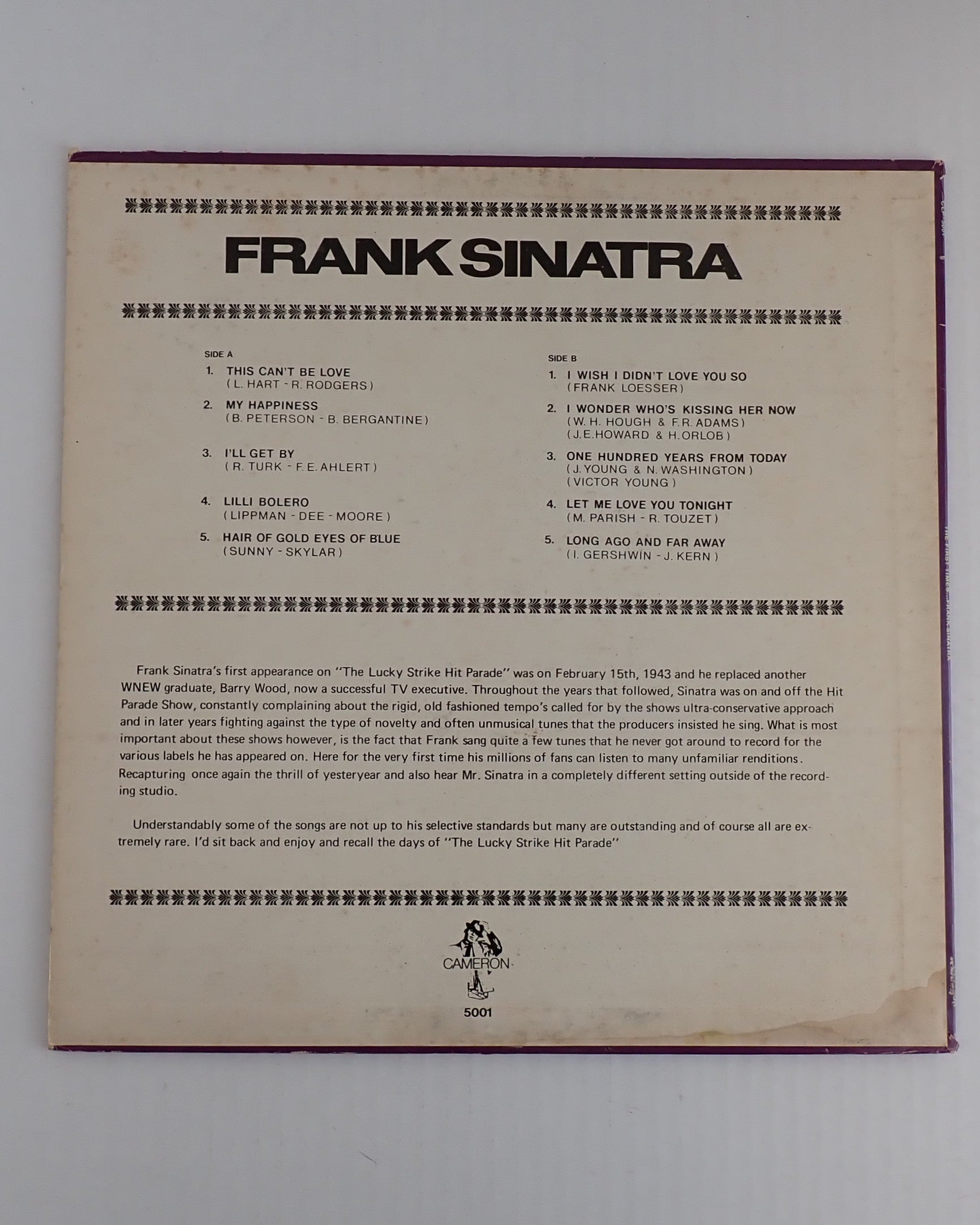 Frank Sinatra ‎– The First Times... - Vinyl