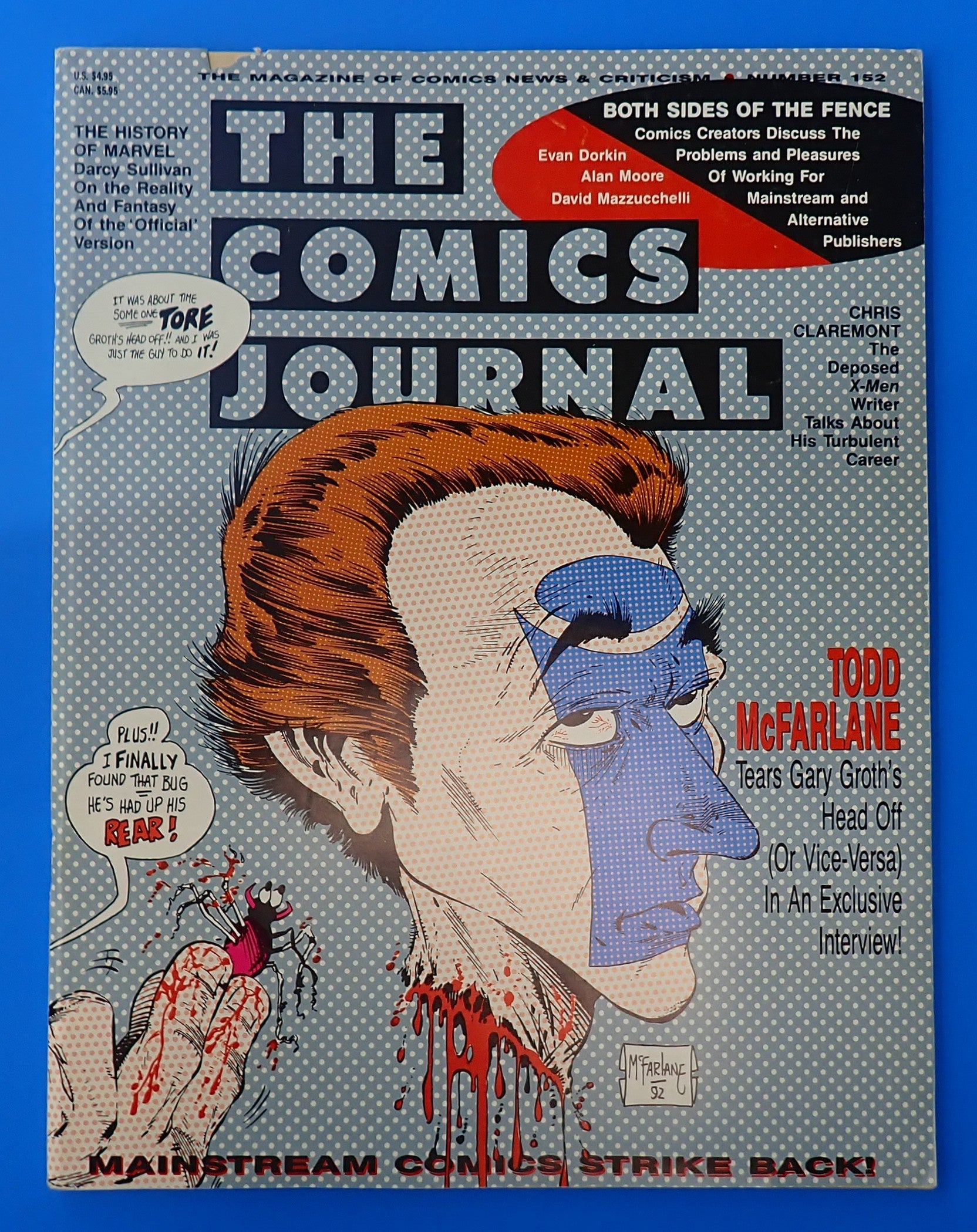 Comics Journal #152 (1992) - FN (6.0) - McFarlane & Alan Moore Interviews