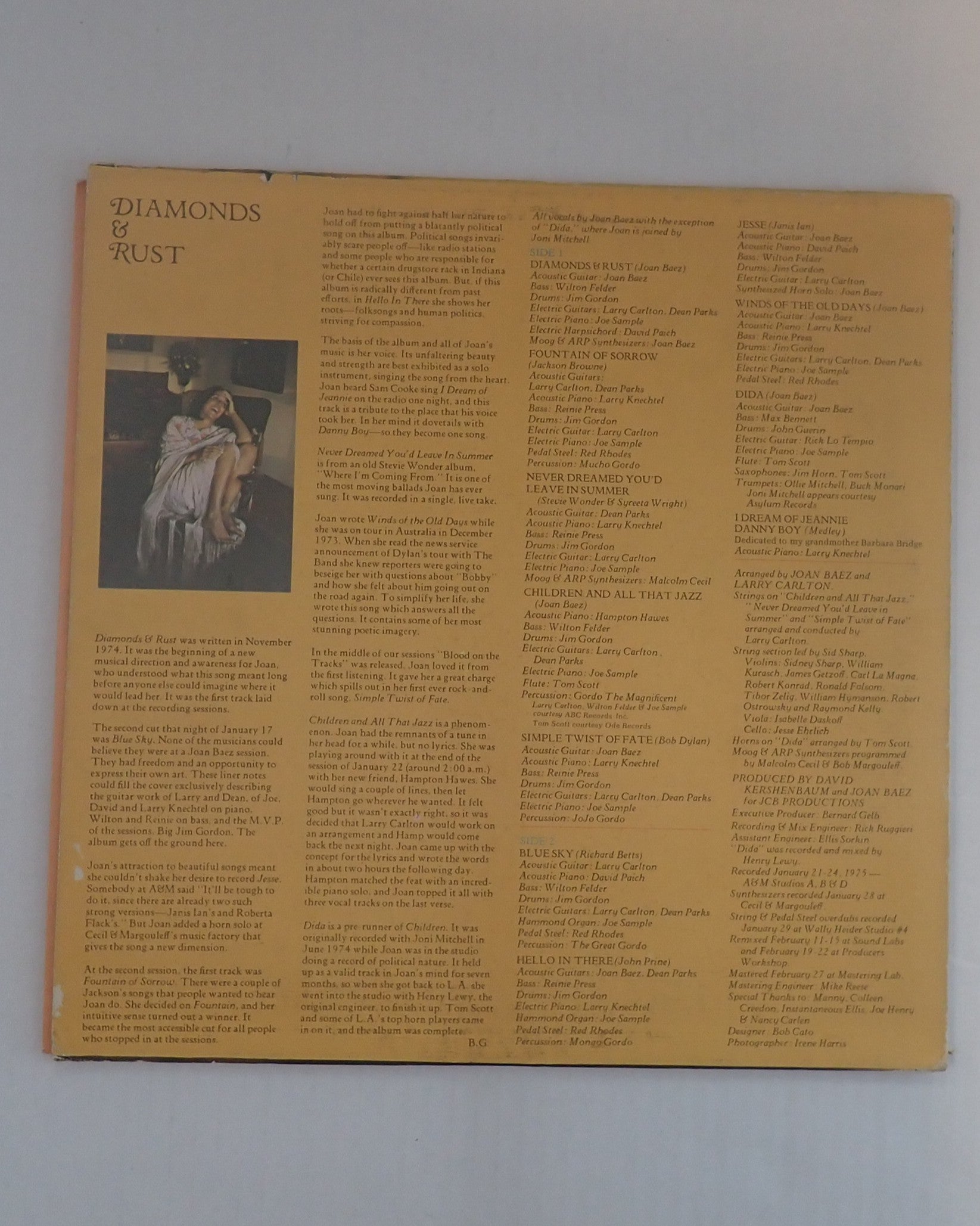 Joan Baez ‎– Diamonds & Rust - Vinyl