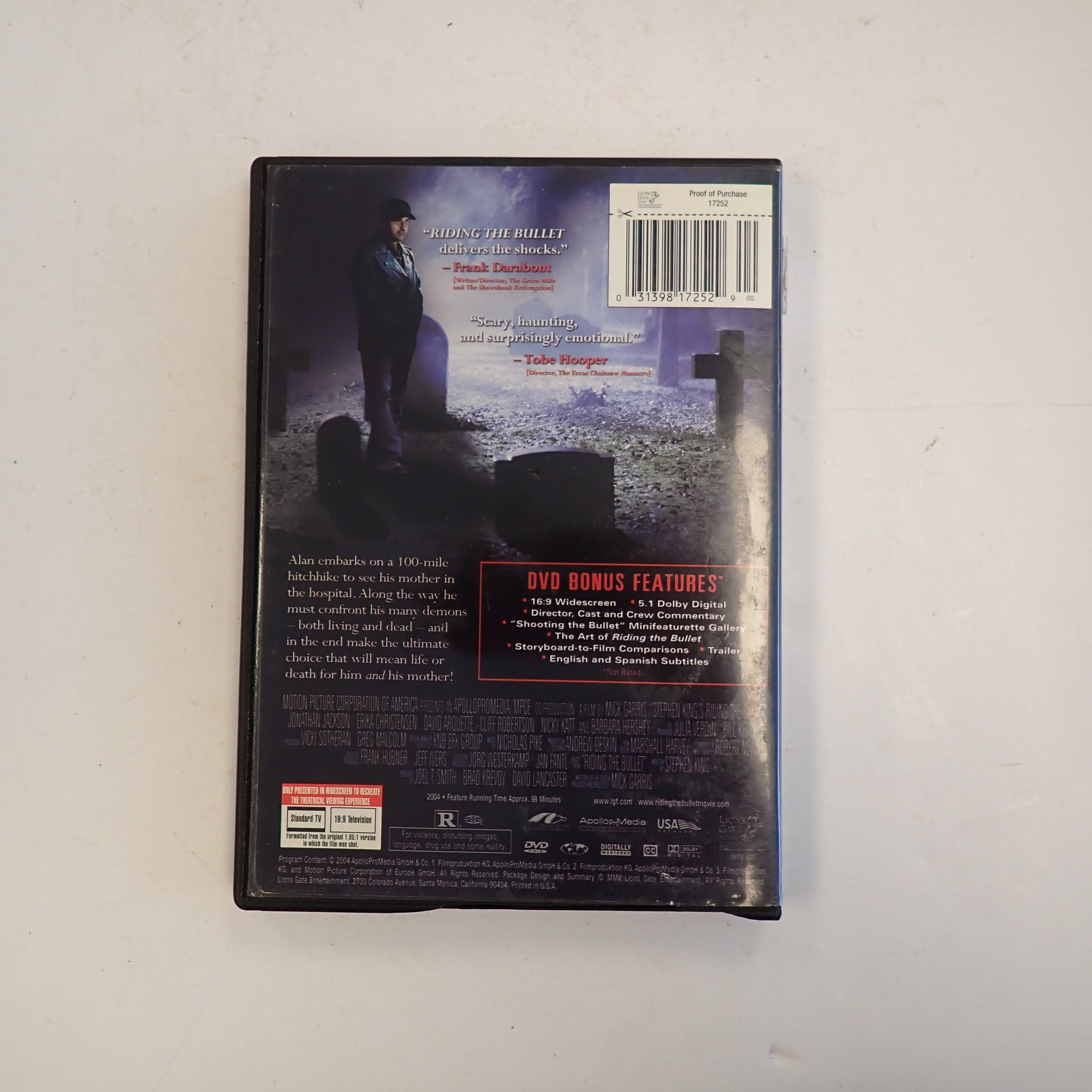 Stephen King's Riding the Bullet - DVD