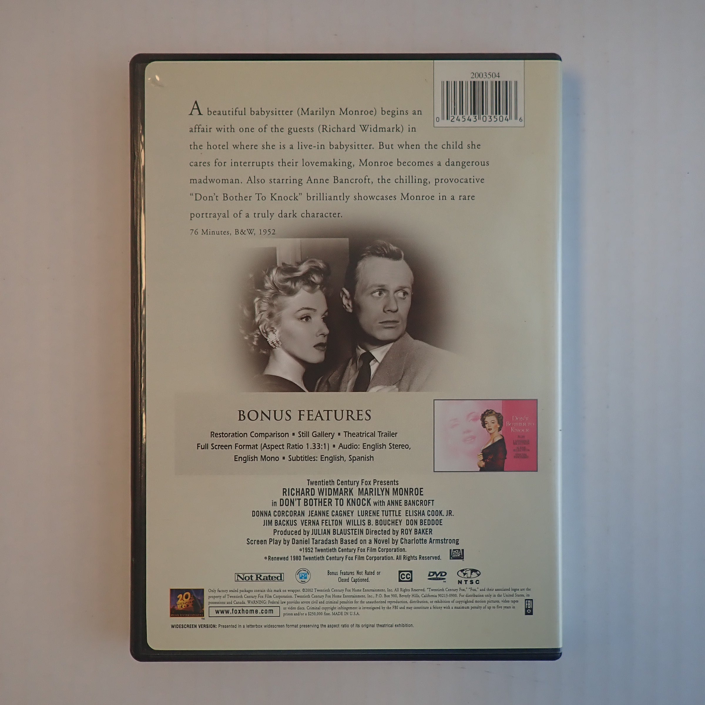 Don't Bother to Knock - DVD [Pre-Owned]