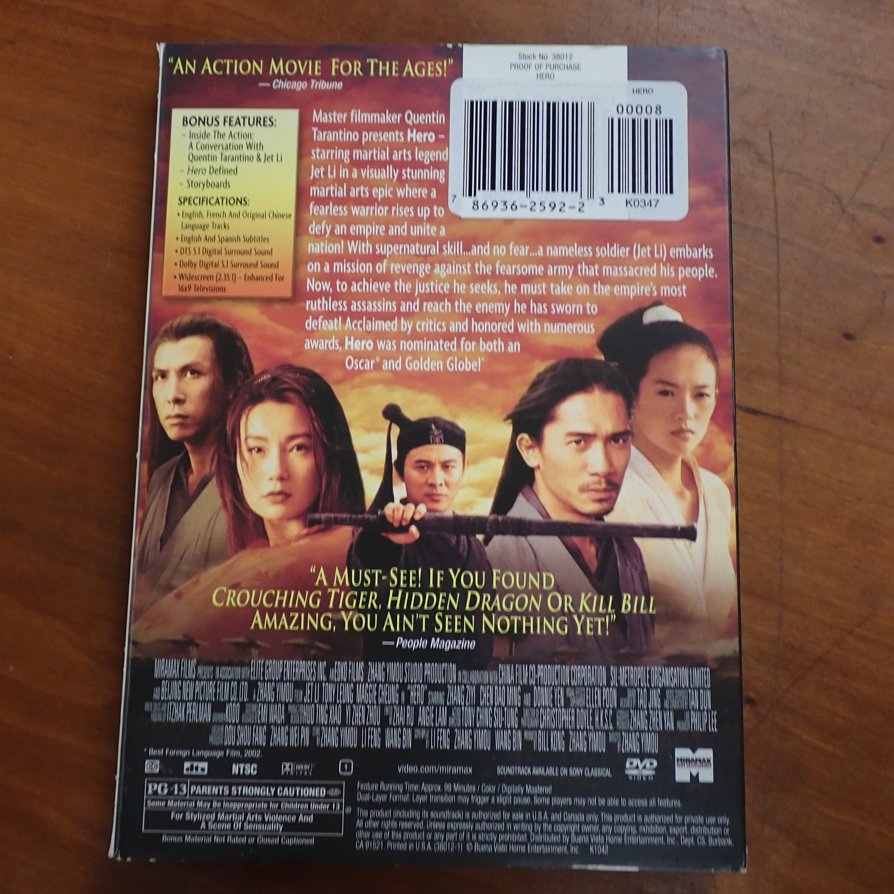 Jet Li Hero - DVD