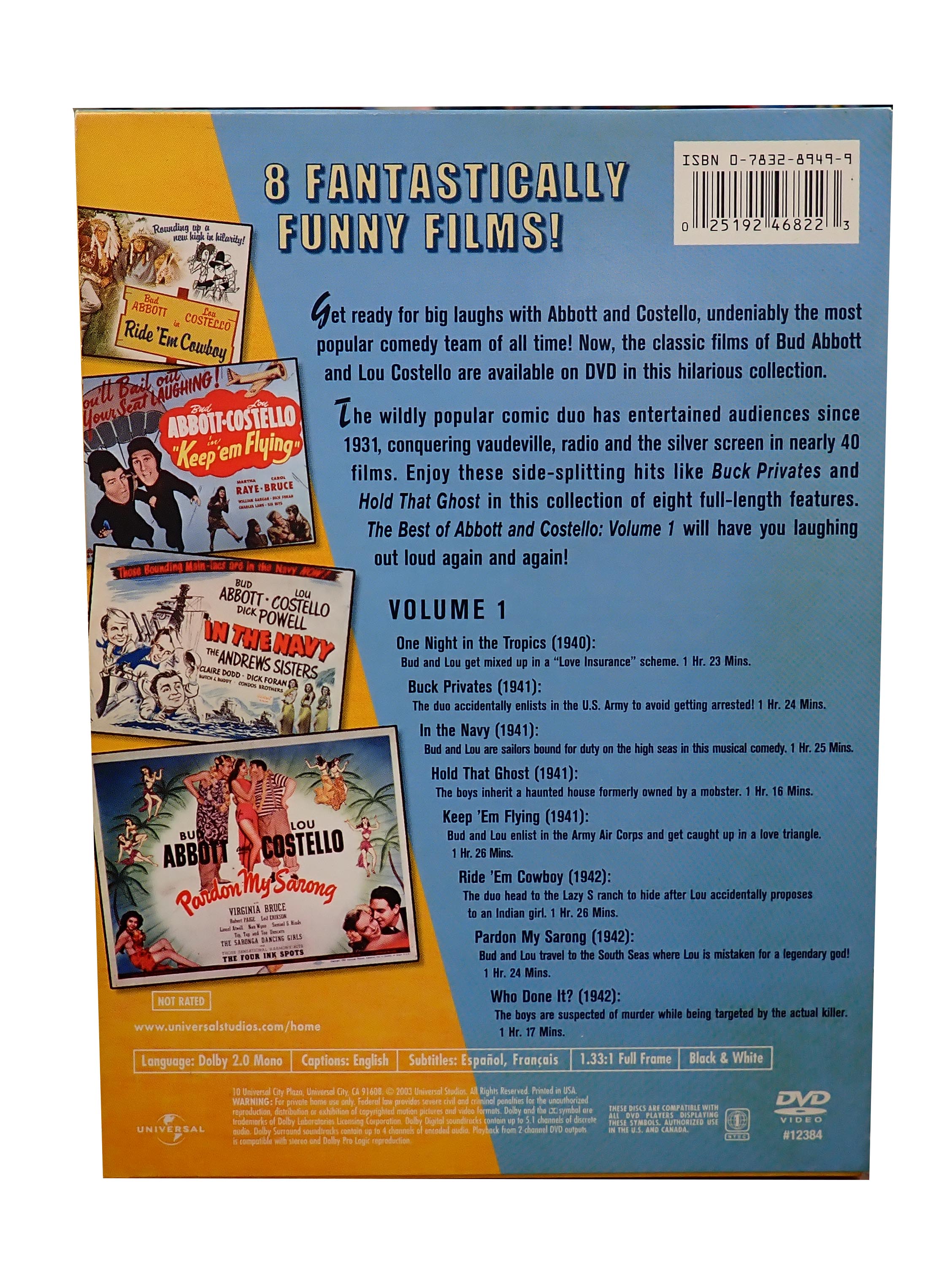 The Best of Abbott and Costello Volume 1 - DVD (Pre-Owned)