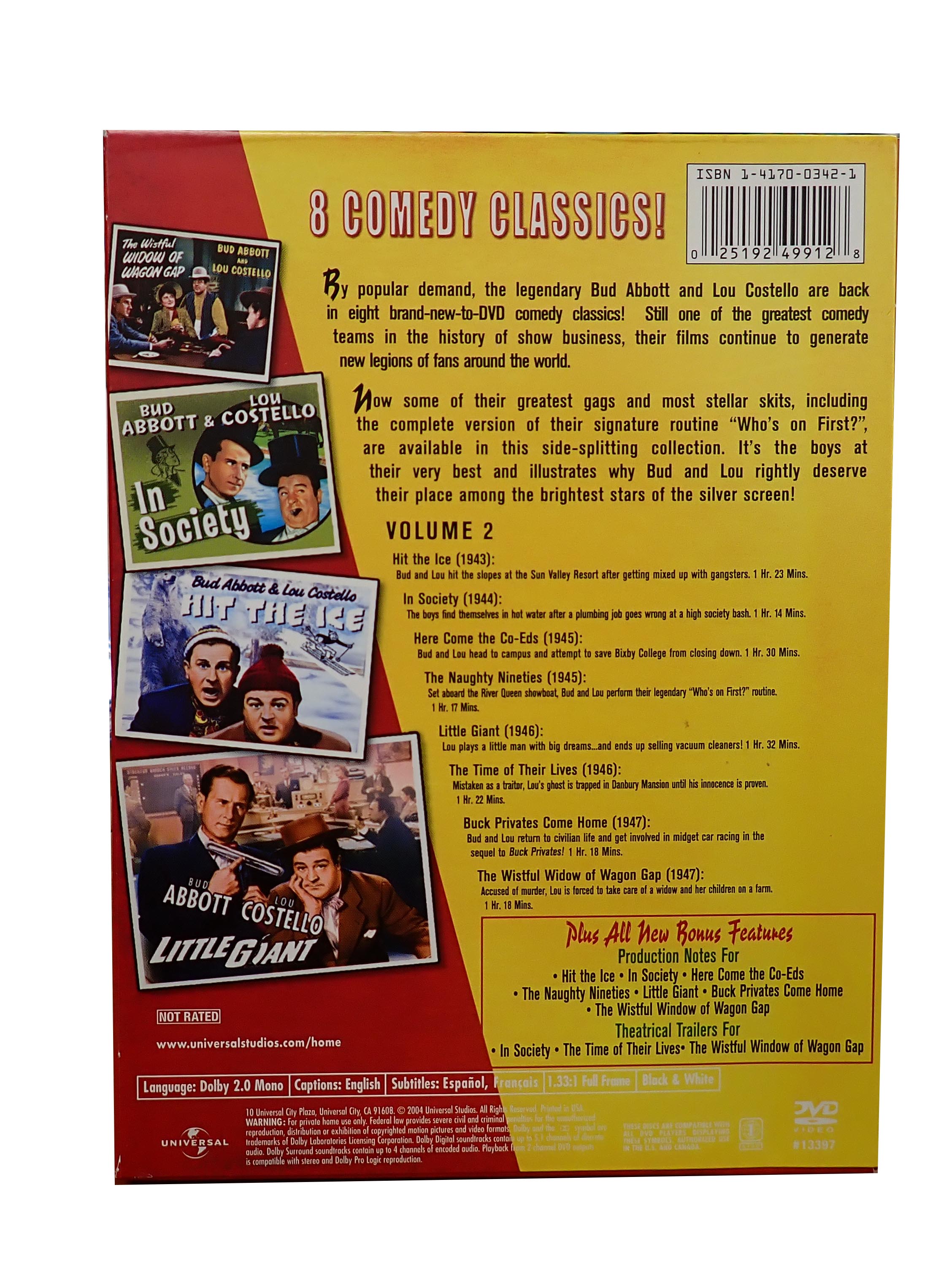 The Best of Abbott and Costello Volume 2 - DVD (Pre-Owned)