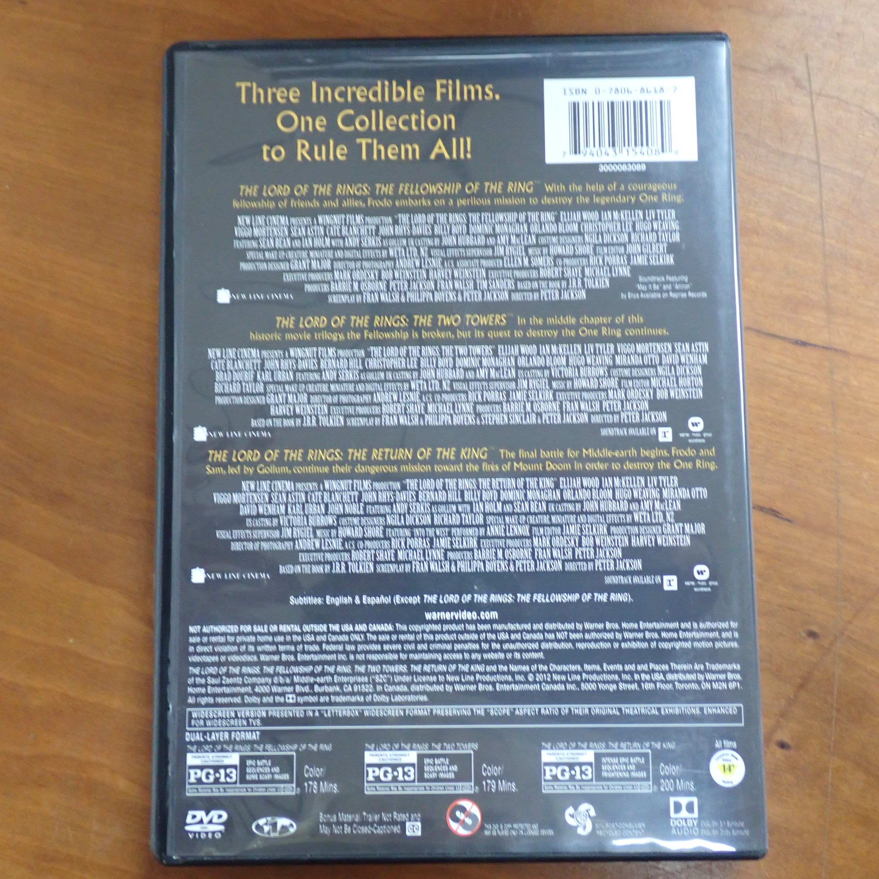 Lord of the Rings 3-Film Collection - DVD