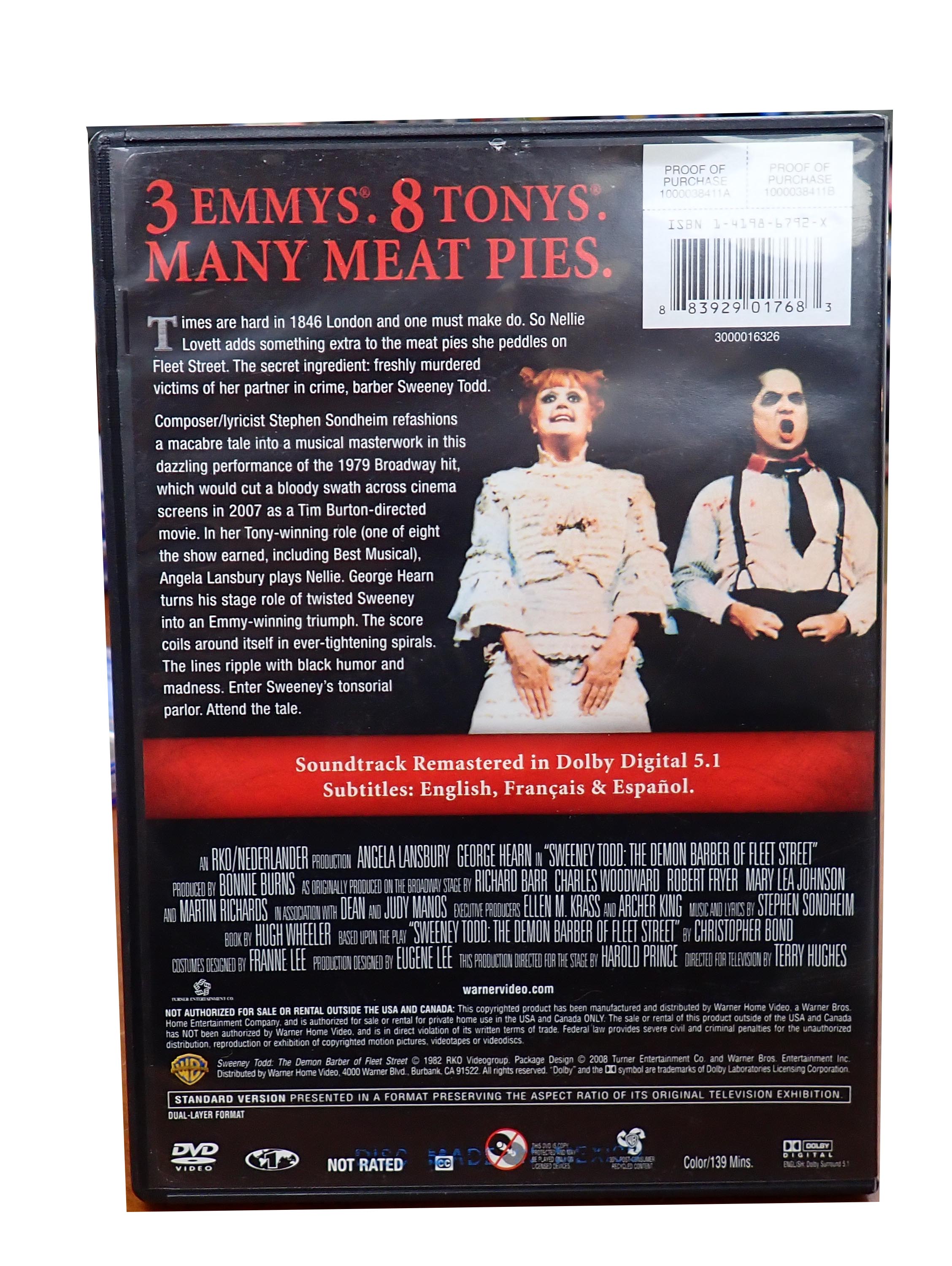 Sweeney Todd (1982) - DVD (Pre-Owned)