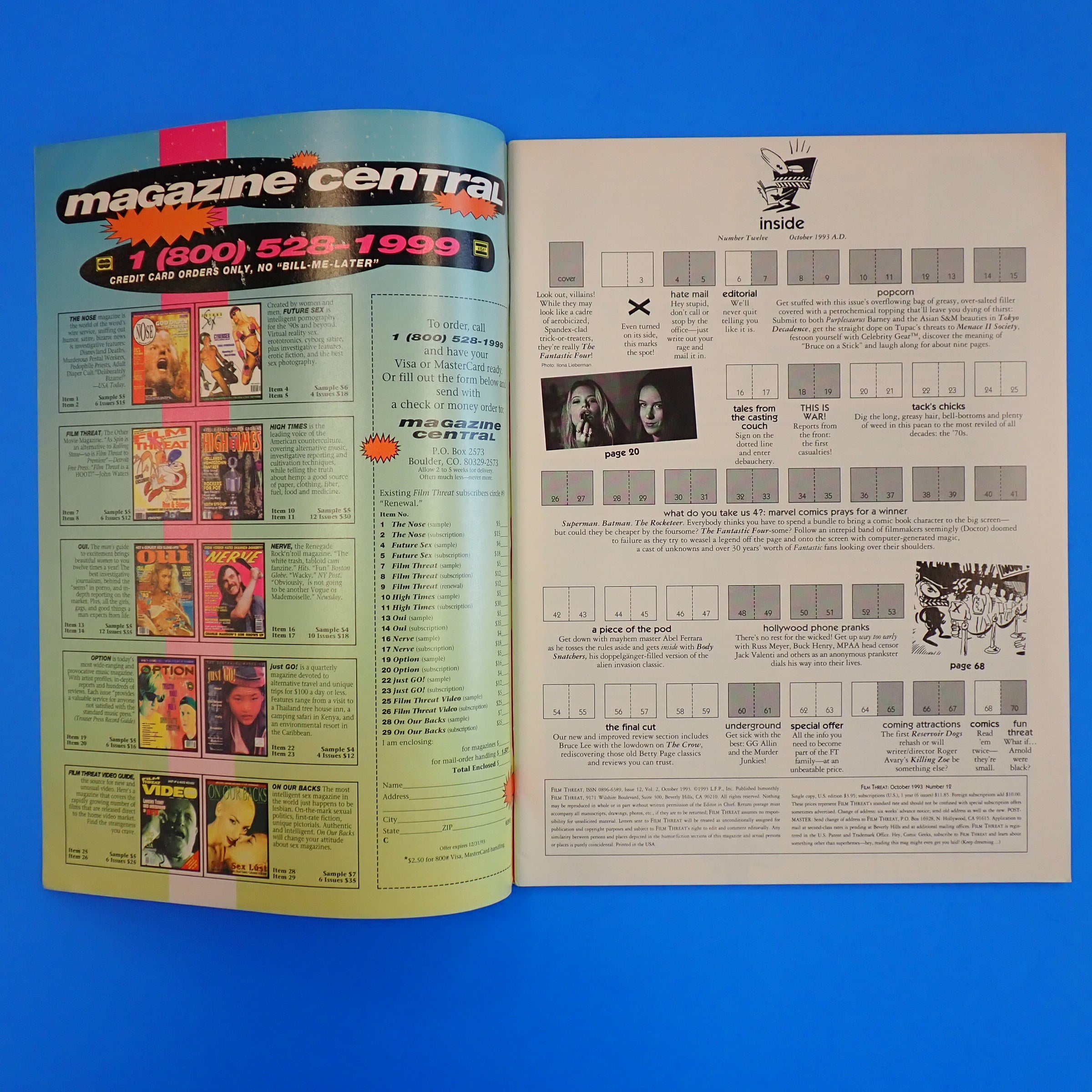 Film Threat #12 (1993) - Unreleased FF Movie on Cover
