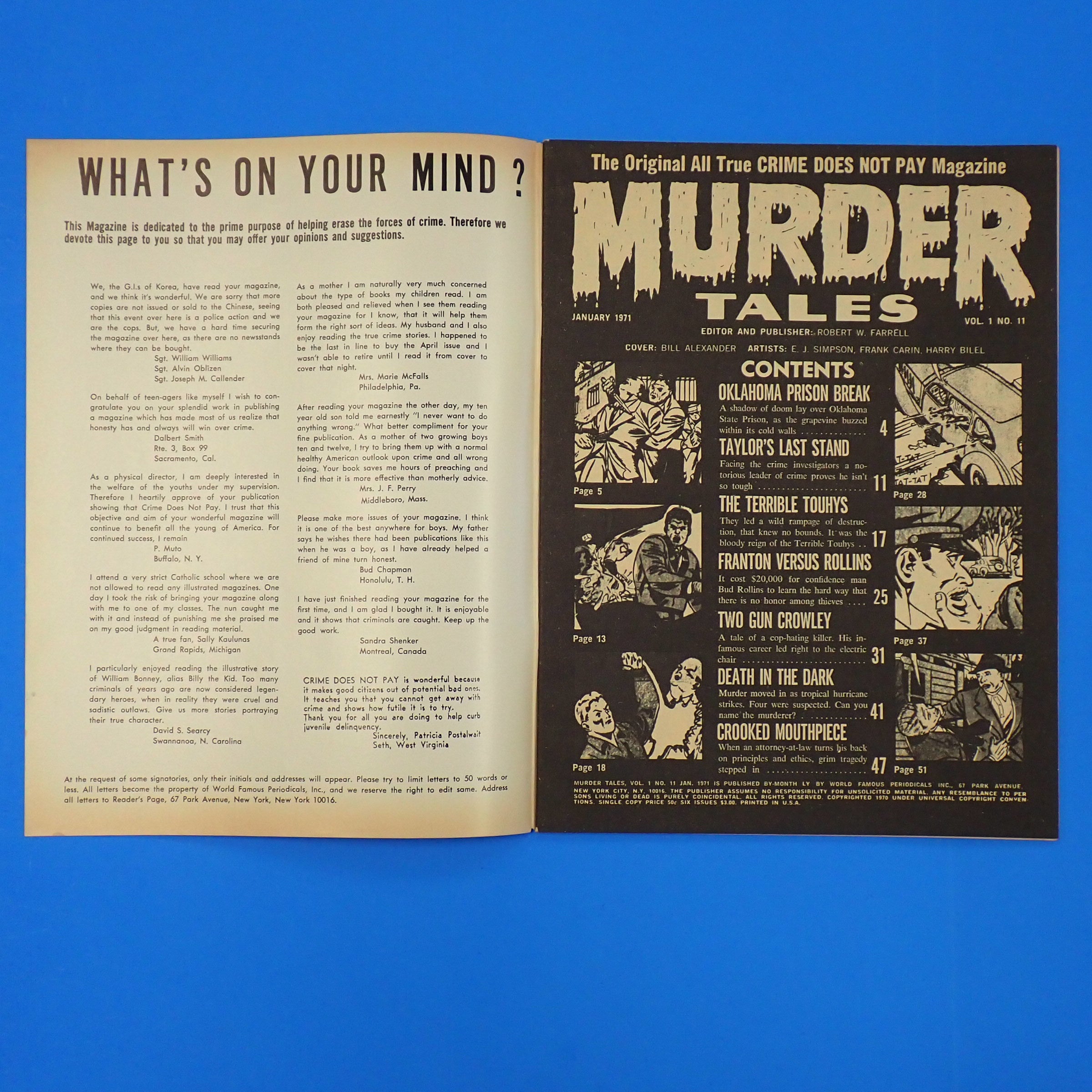 Murder Tales Oklahoma Prison Break #11 (1971)