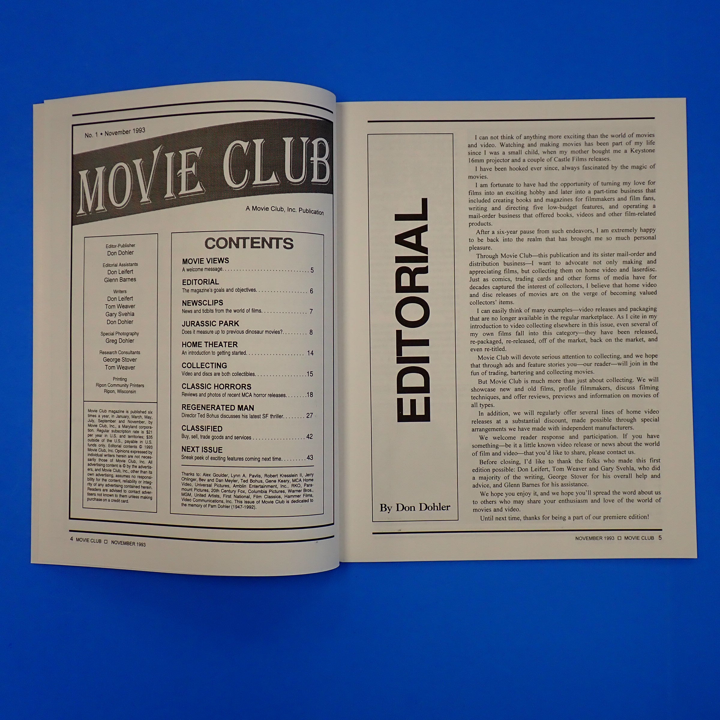 Movie Club Magazine #1 (1993)