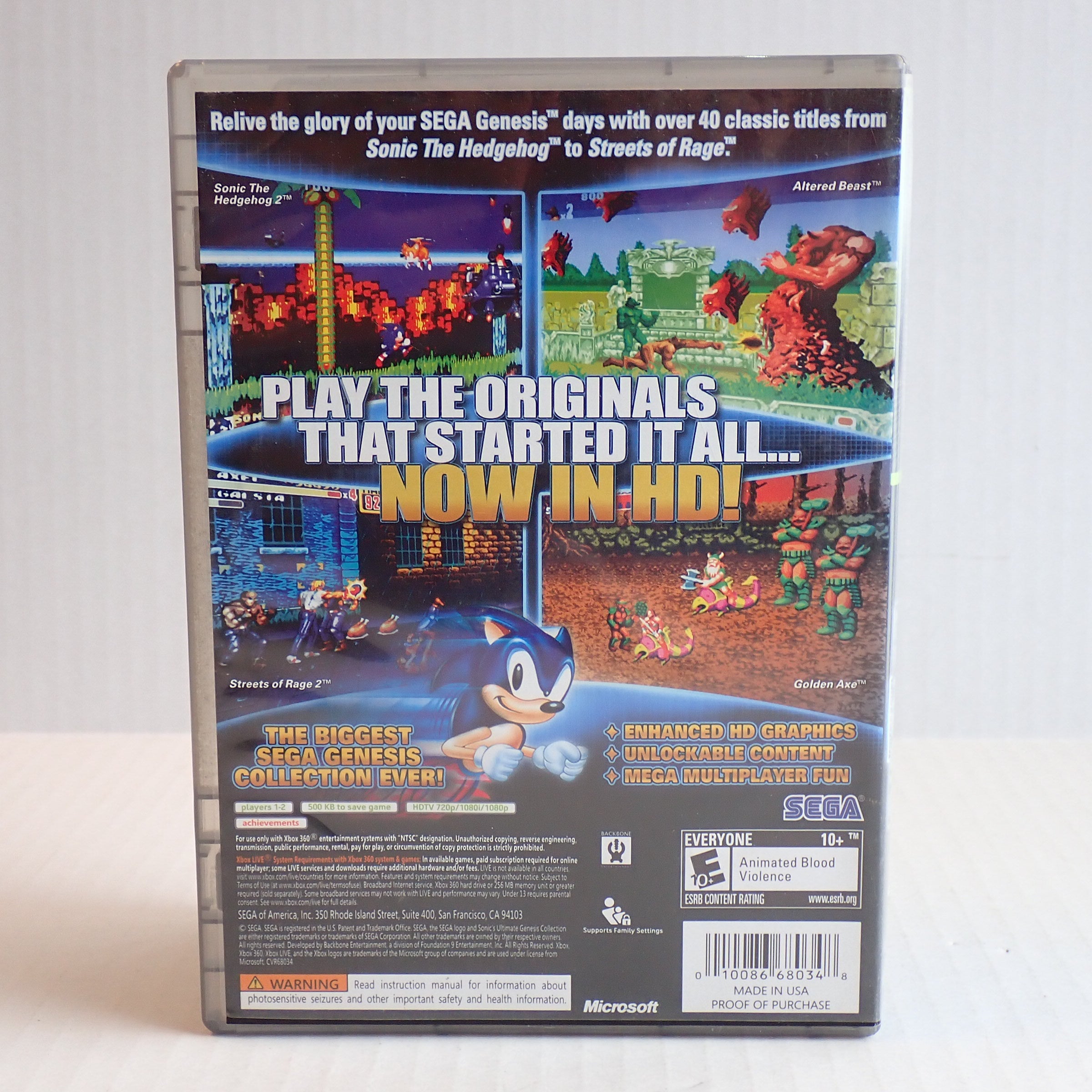 Sonic's Ultimate Genesis Collection (Platinum Hits) - Xbox 360
