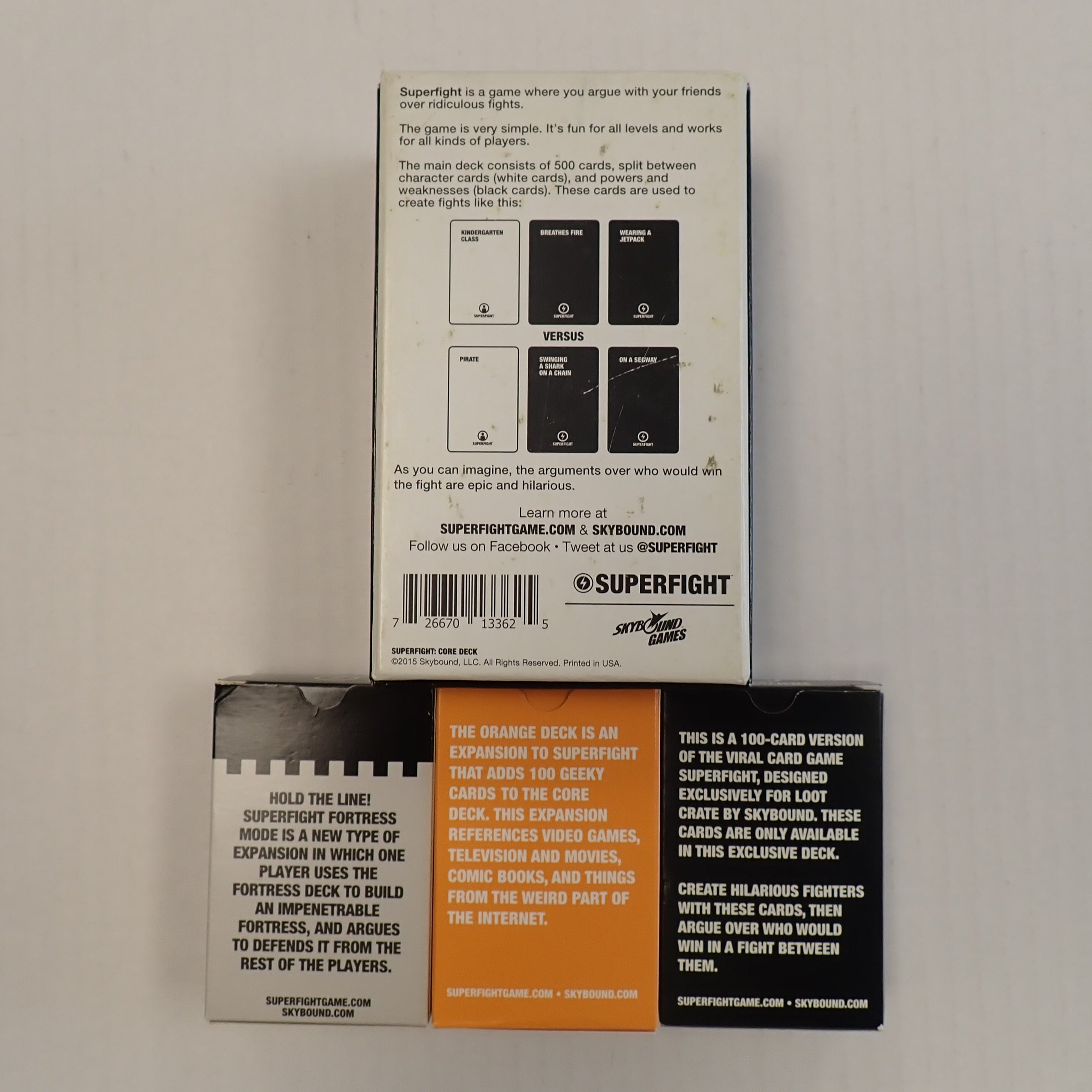 Superfight + Loot Crate, Fortress Mode, & Orange Deck Expansions - [PRE-OWNED]