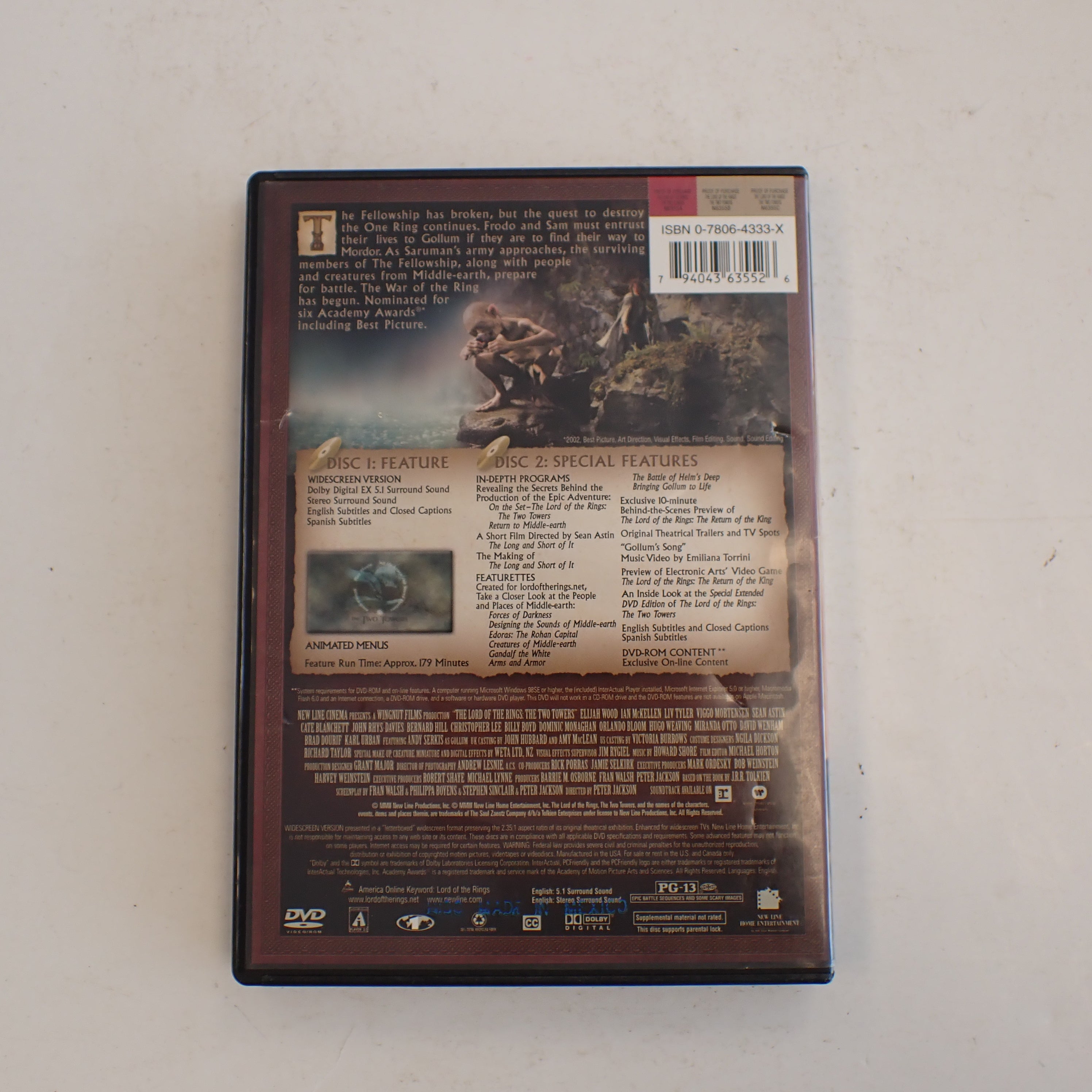 The Lord of the Rings: The Two Towers - DVD